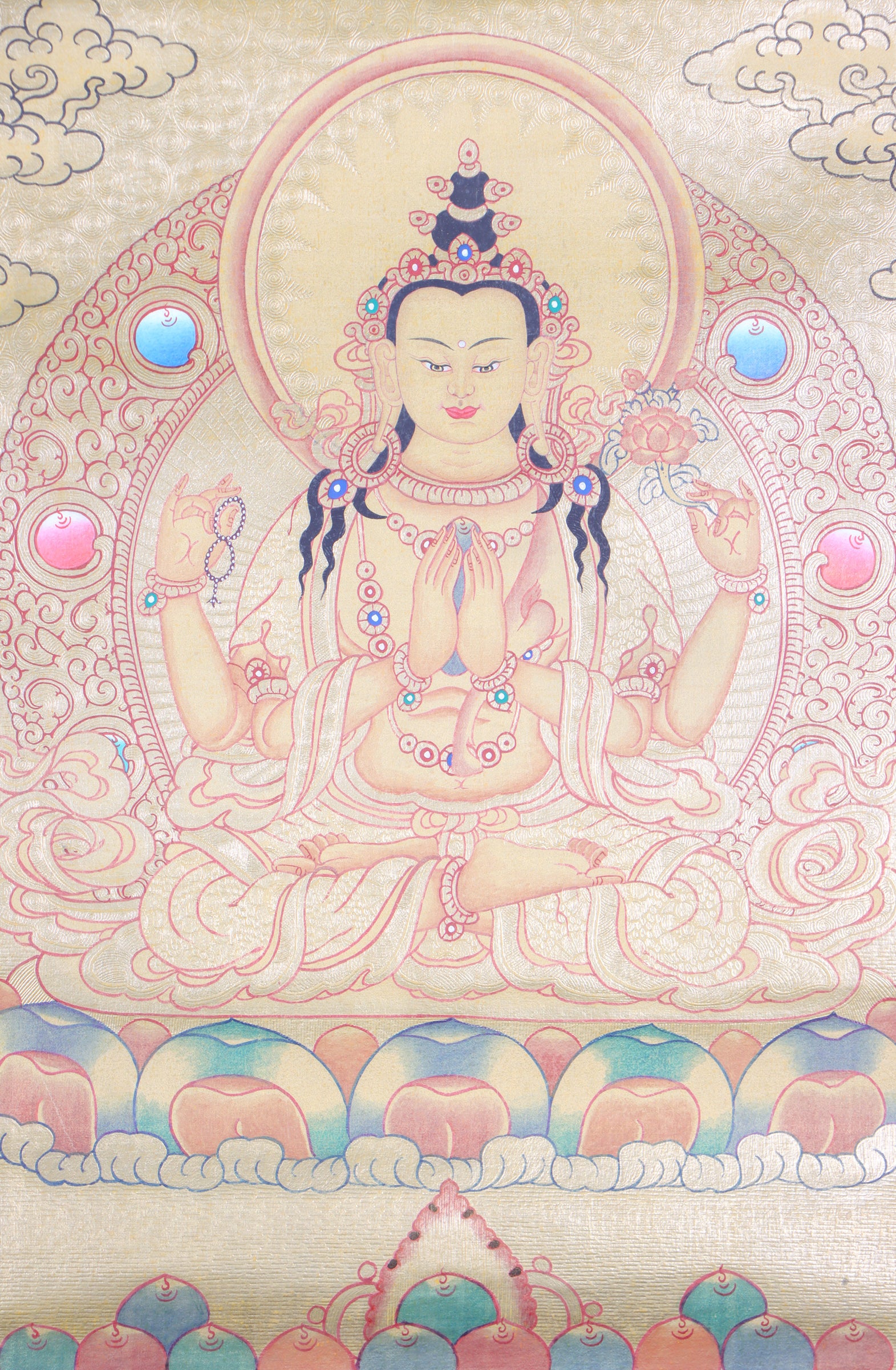 Chengresi Thangka Painting for meditation.