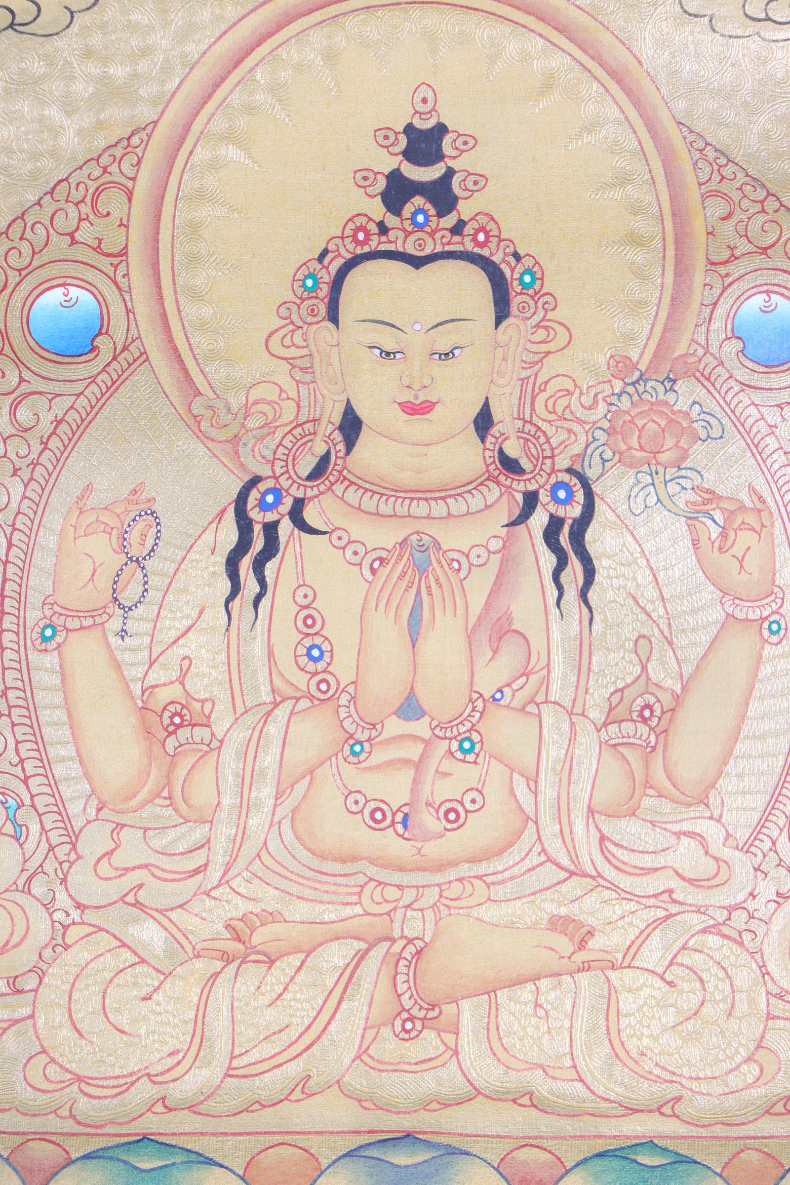 Chengresi Thangka Painting for meditation.