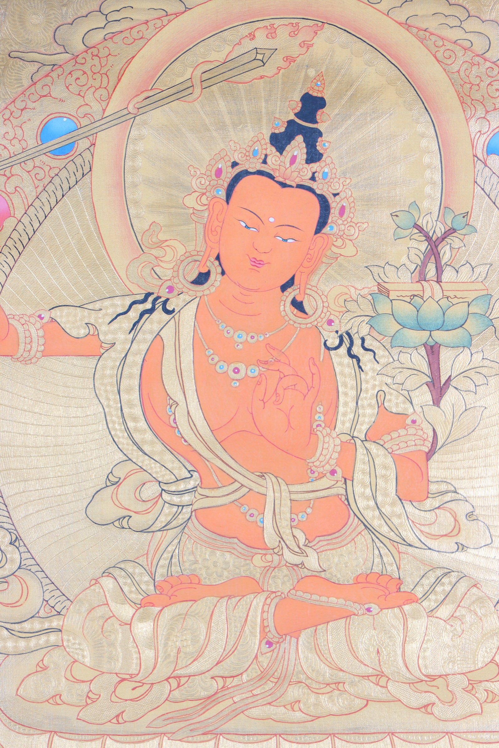 Manjushri Thangka Painting for knowledge and wisdom.