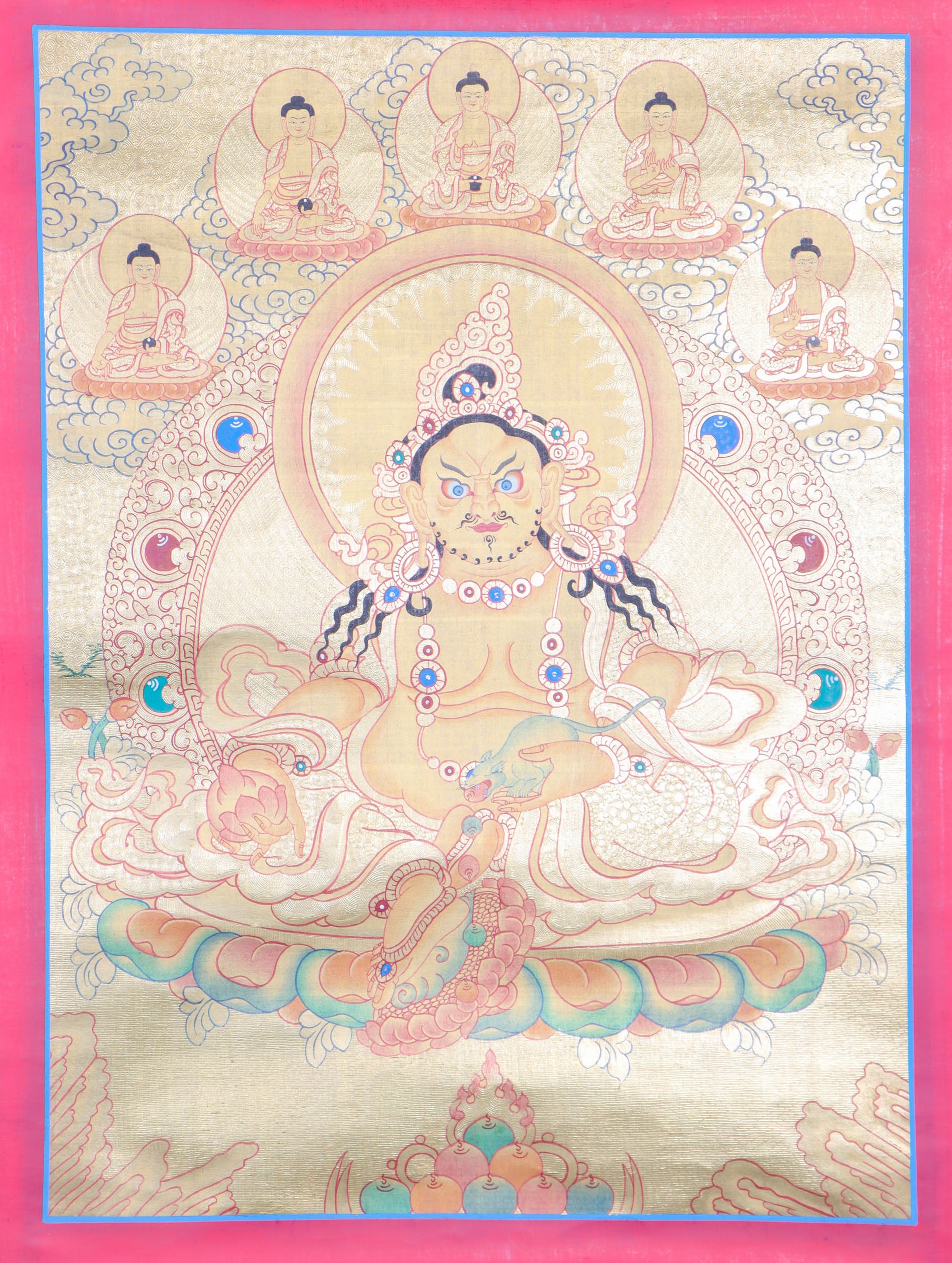Kuber Thangka Painting for prayer and devotion.
