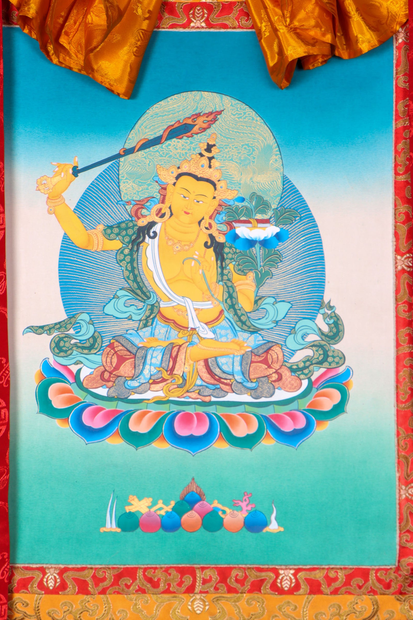 Manjushri Brocade Thangka for meditation.