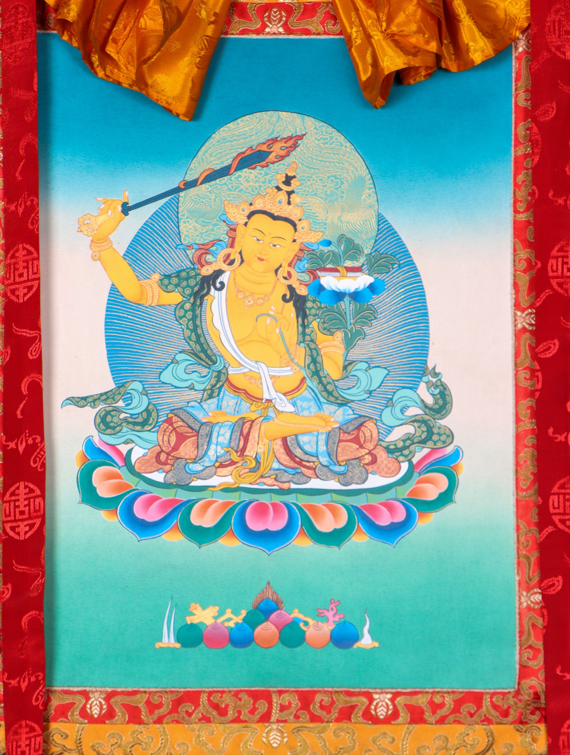 Manjushri Brocade Thangka for meditation.