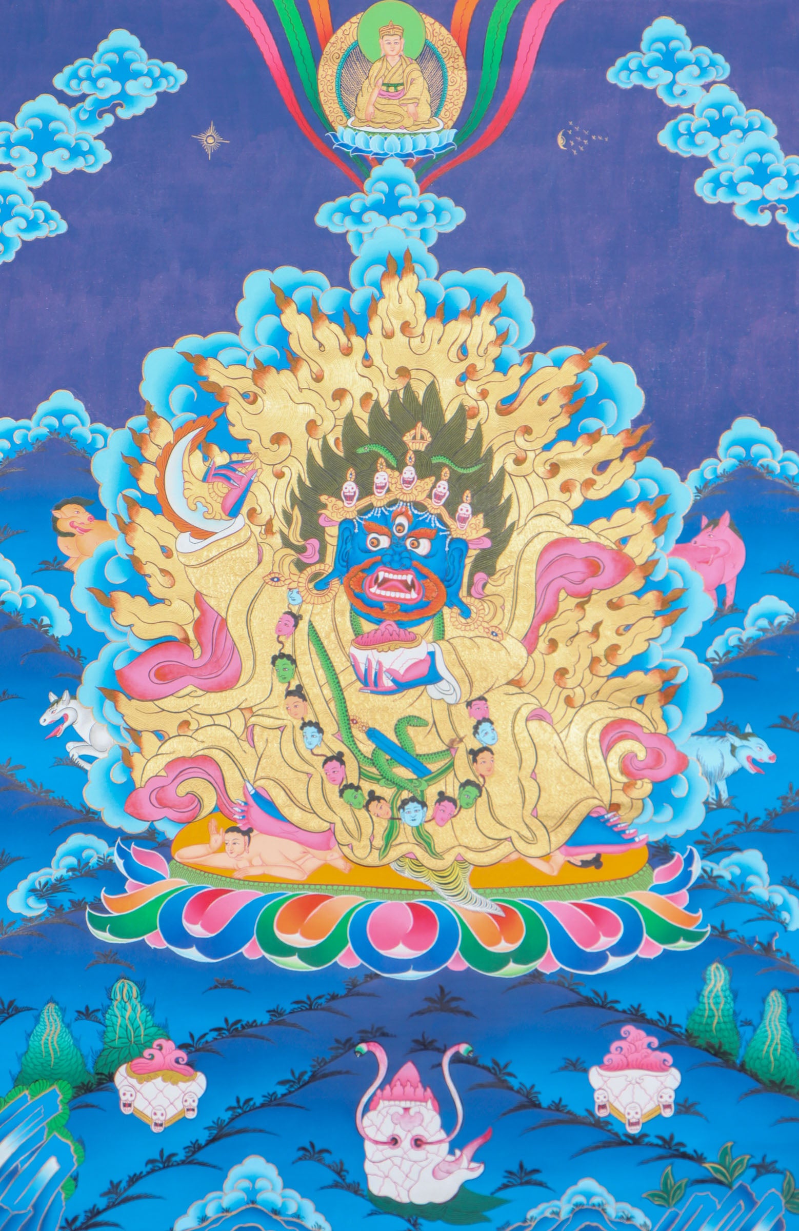 Pudeka Mahakala Thangka Painting for meditation.