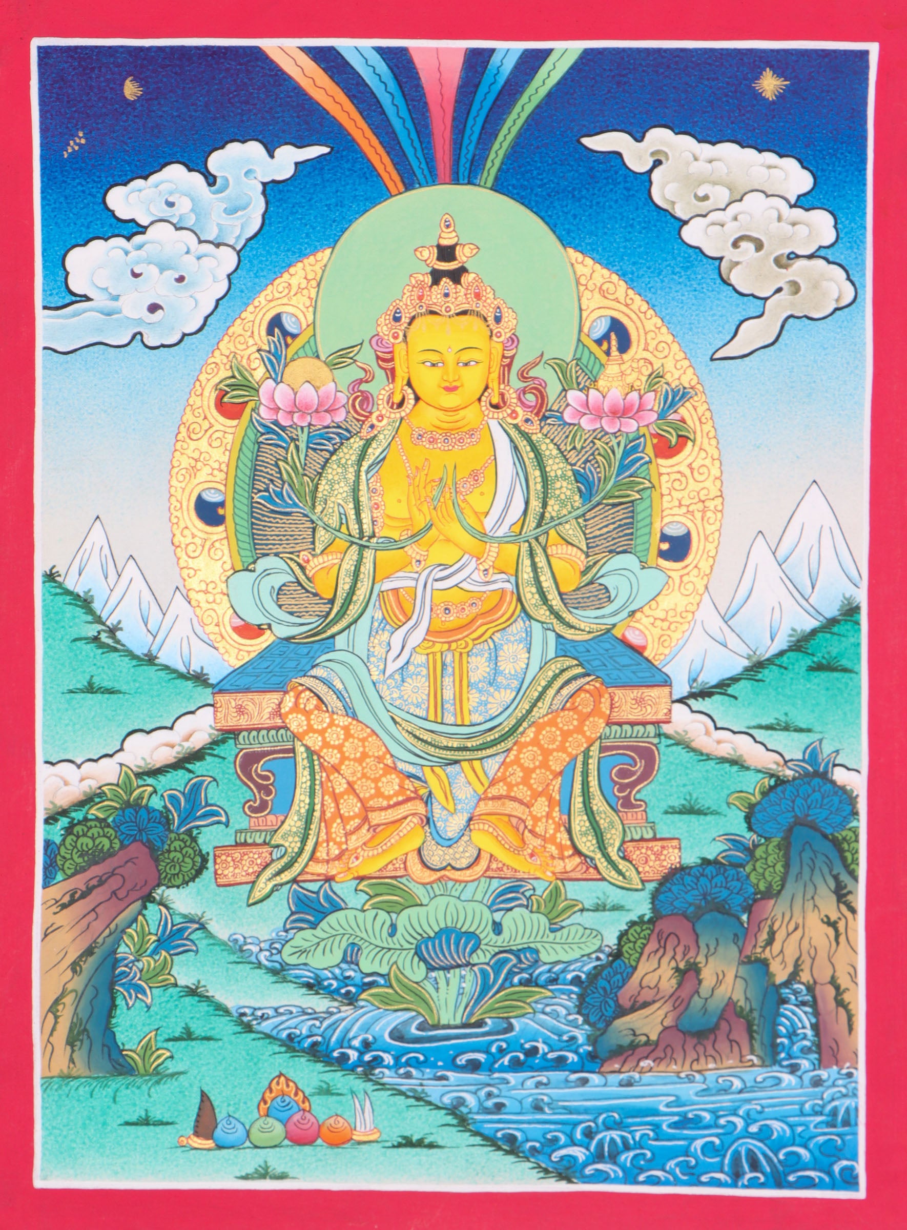 Maitreya Thangka for meditation and positivity . 