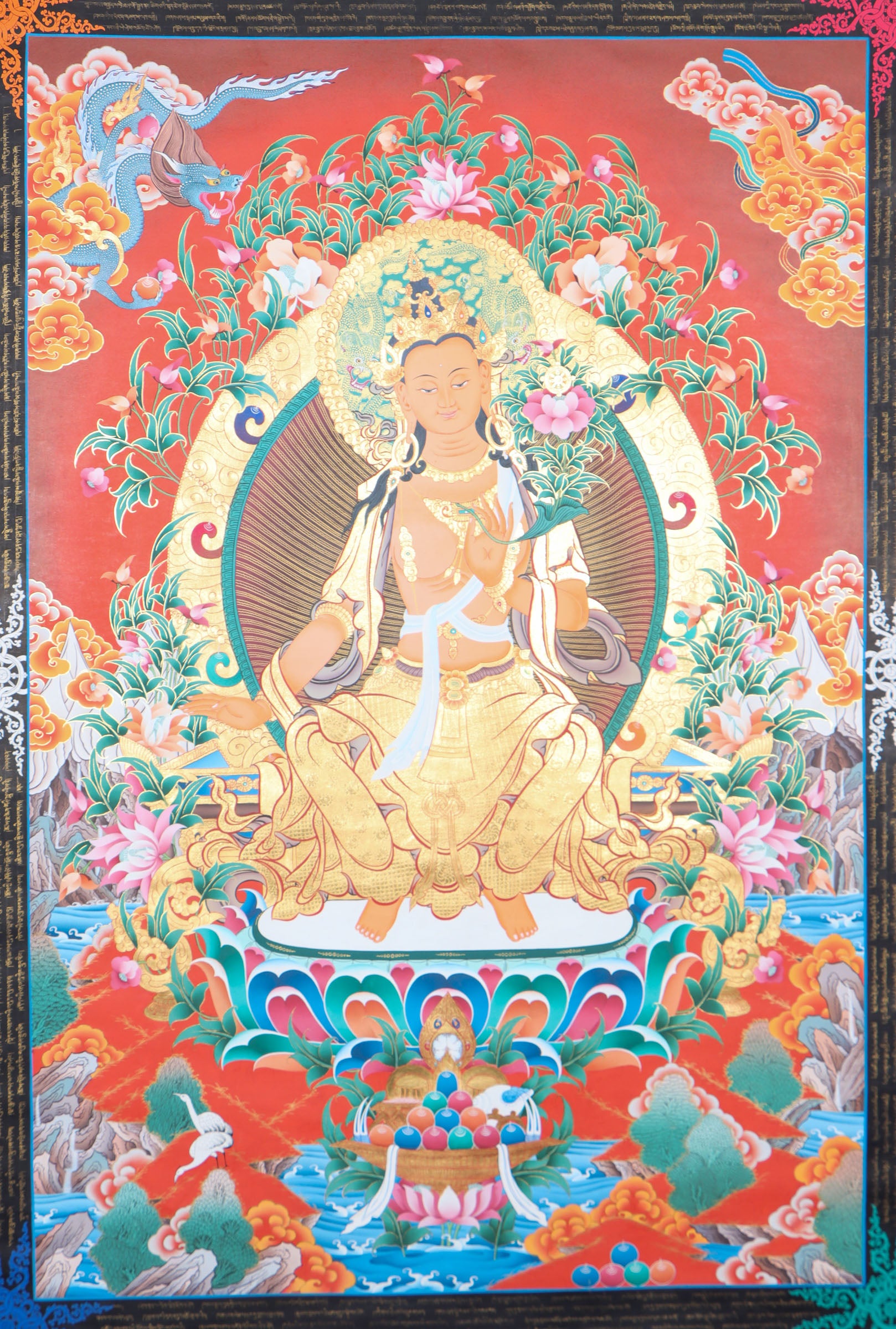 Maitreya Buddha Thangka Painting for spiritual growth.