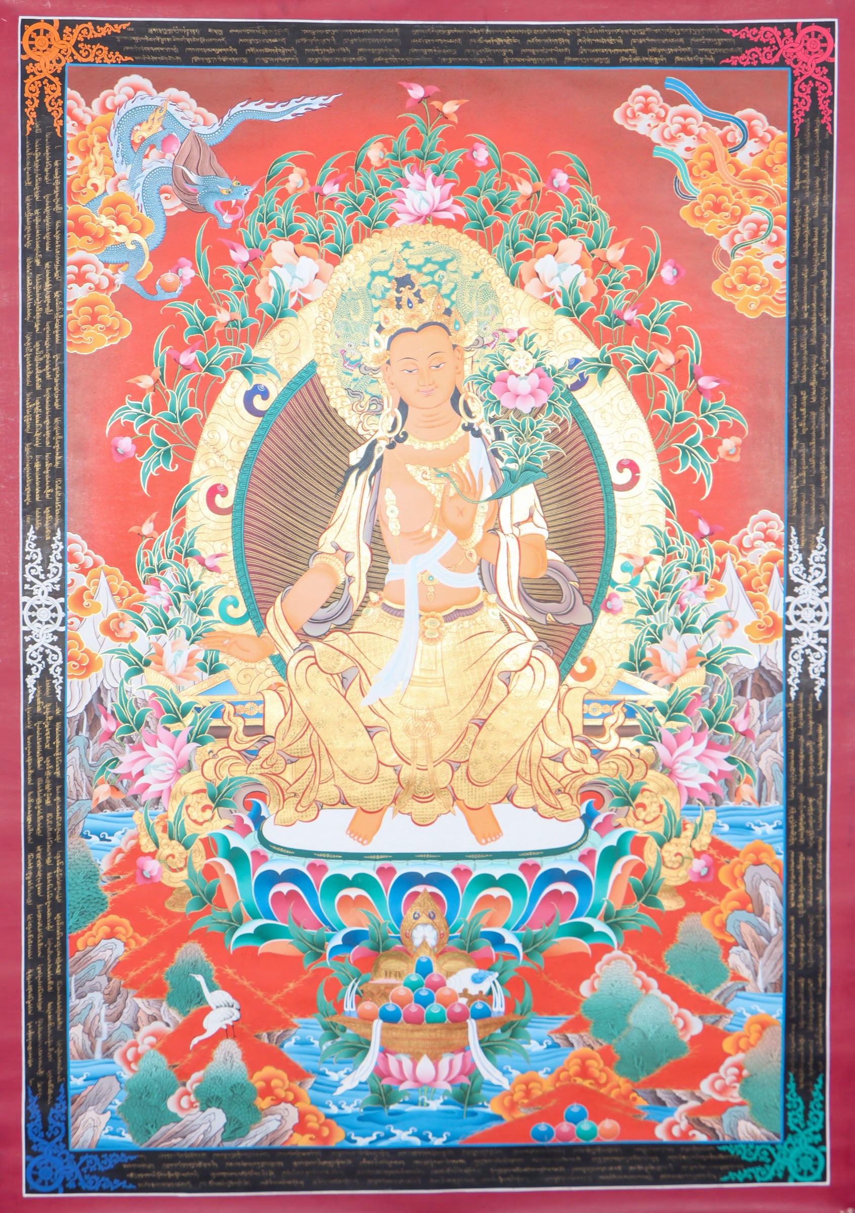 Maitreya Buddha Thangka Painting for spiritual growth.