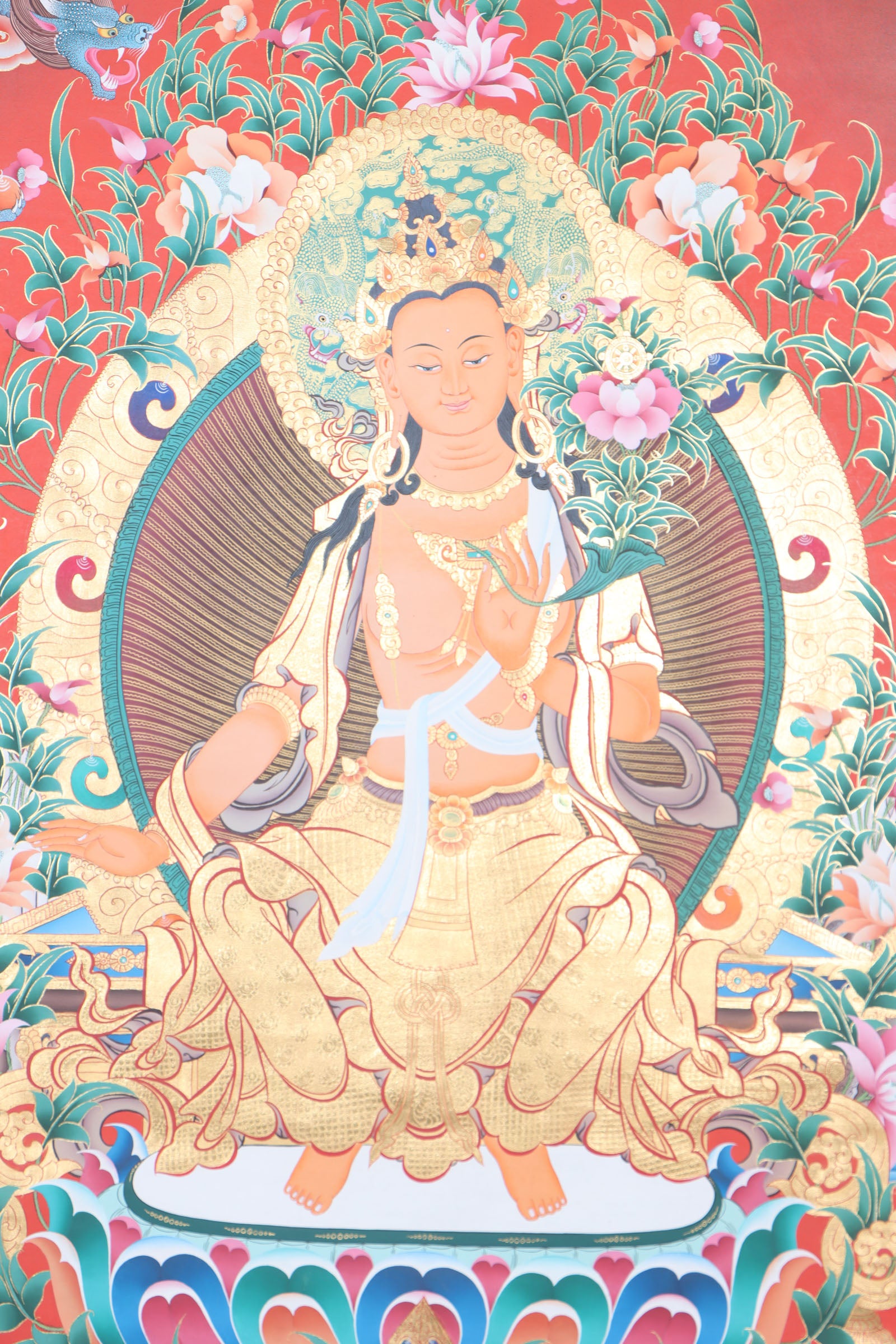 Maitreya Buddha Thangka Painting for spiritual growth.