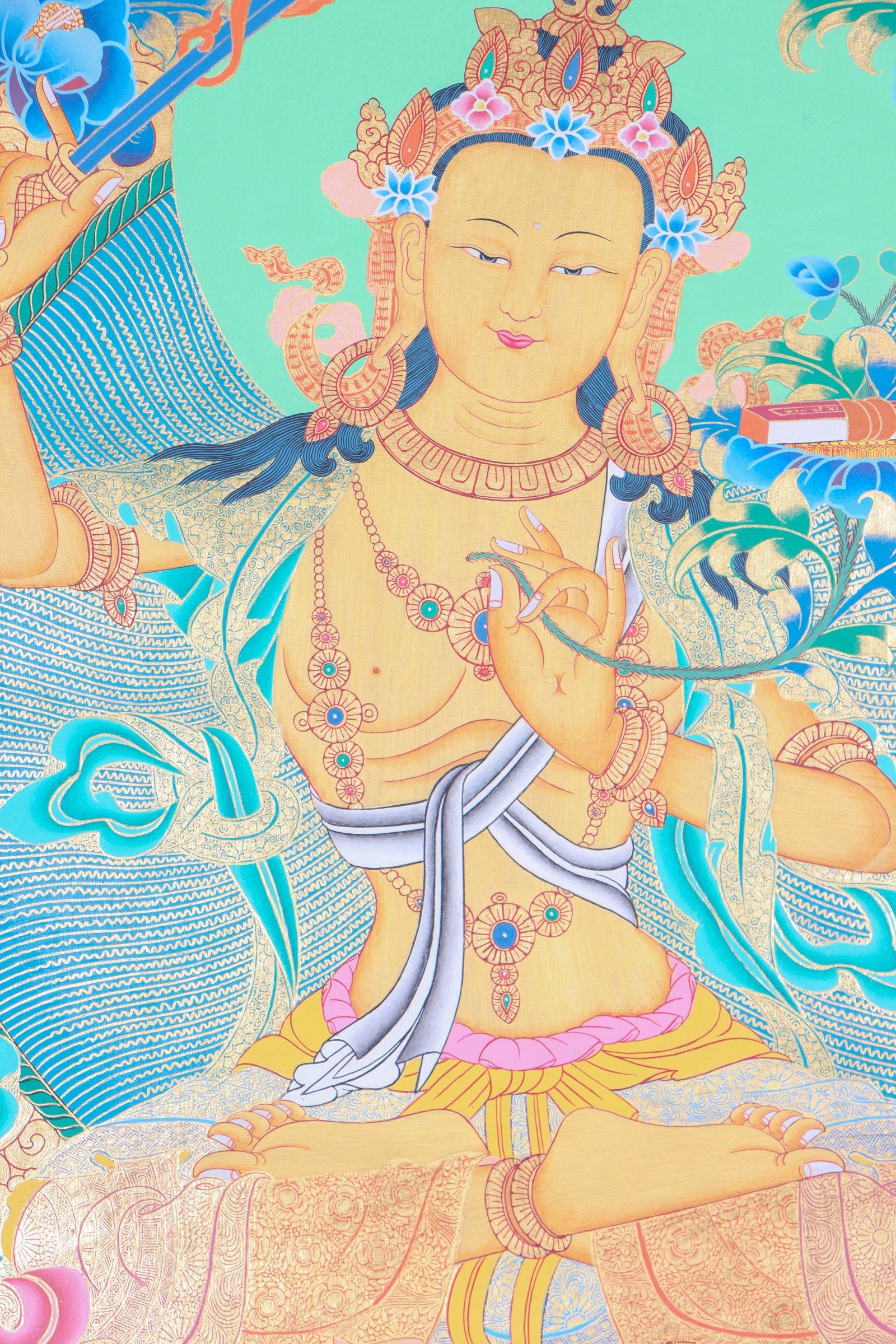 Manjushri Thangka Painting for wisdom and enlightment.
