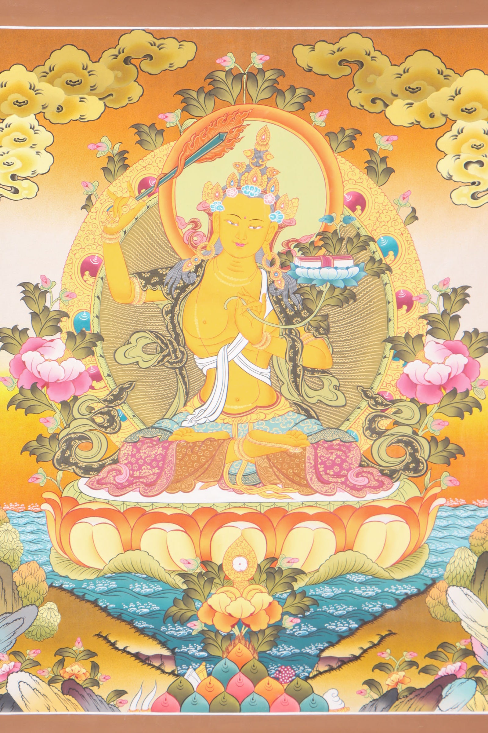 Manjushri Thangka , the bodhisattva of wisdom.