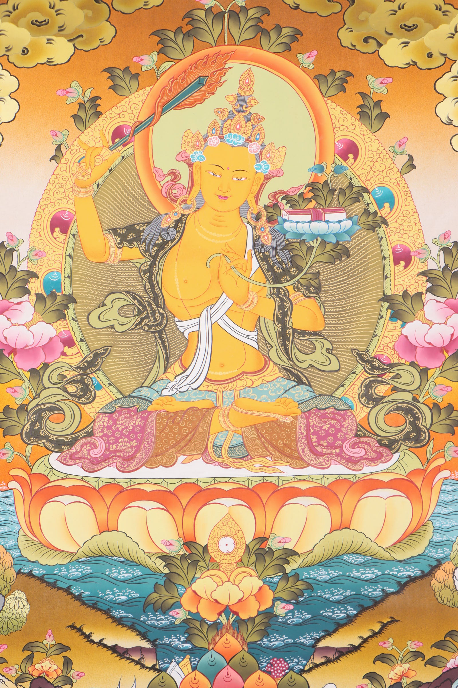 Manjushri Thangka , the bodhisattva of wisdom.