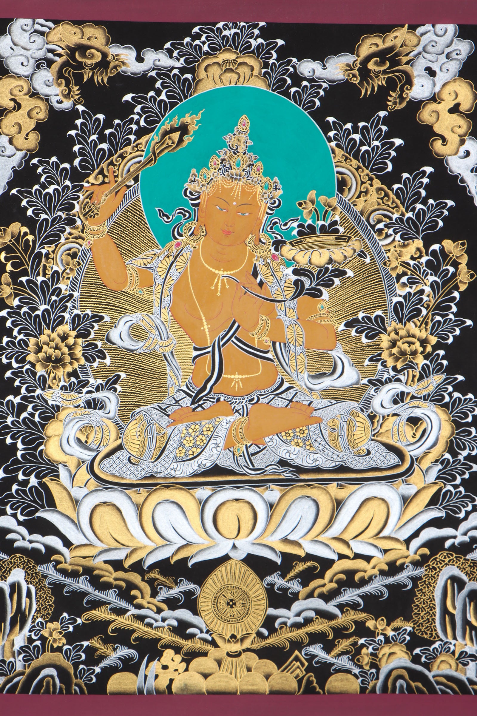 Manjushri Thangka  can enhance intellect, clarity of thinking, and understanding of the true nature of things.