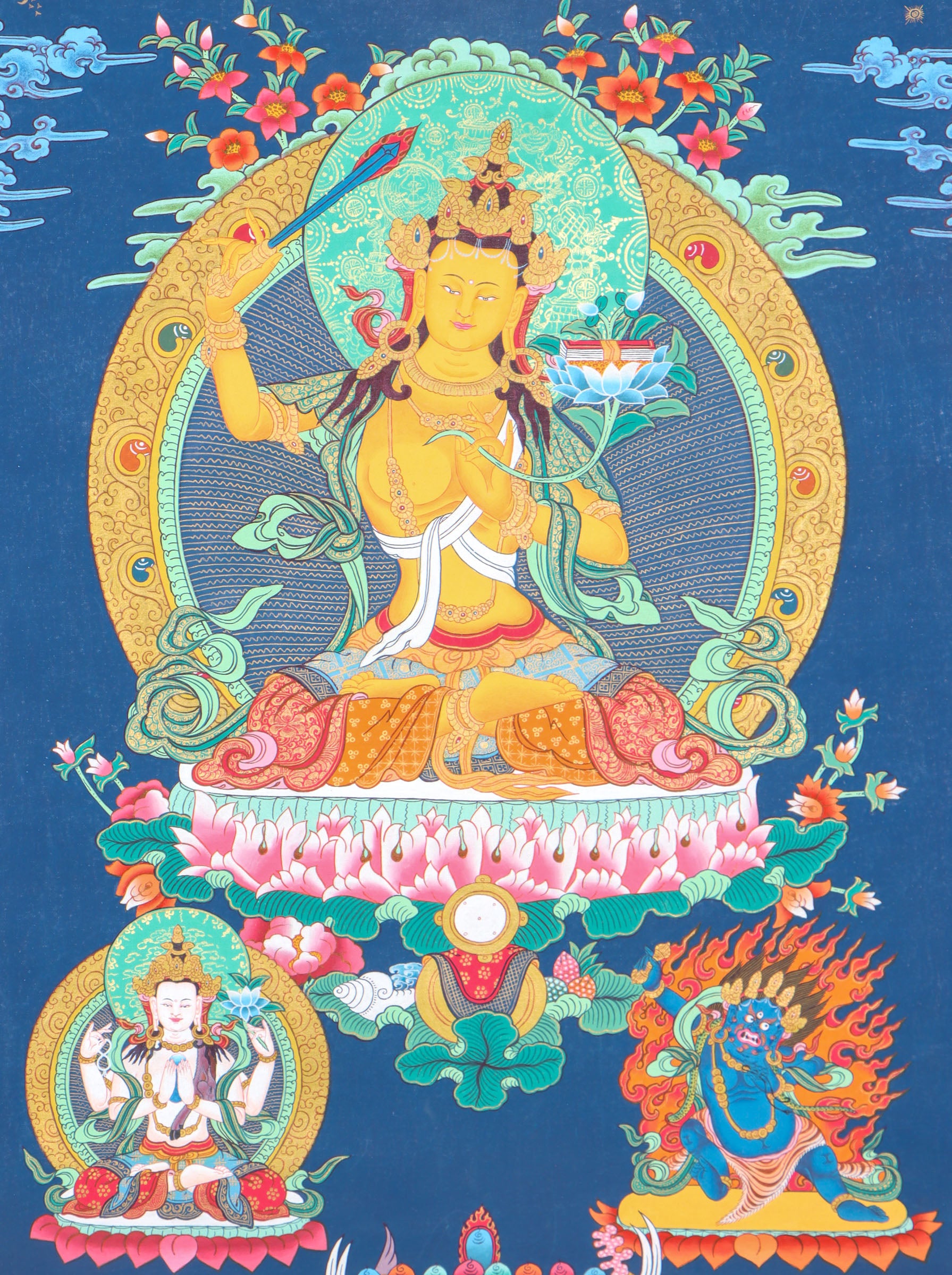 Manjushri Thangka Painting - Lucky Thanka