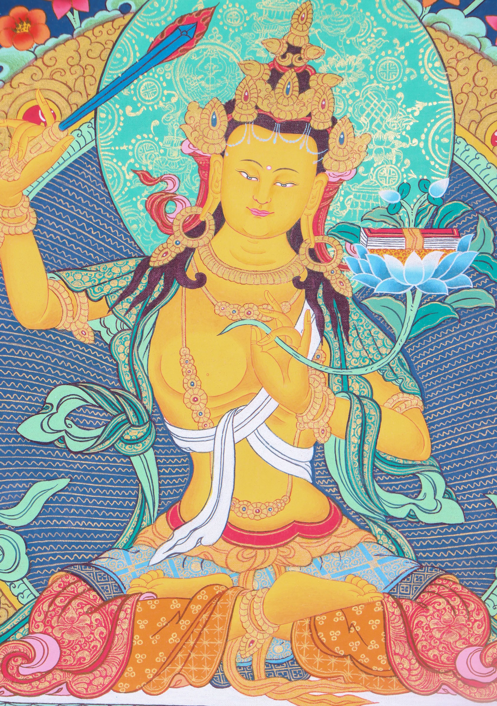 Manjushri Thangka Painting - Lucky Thanka