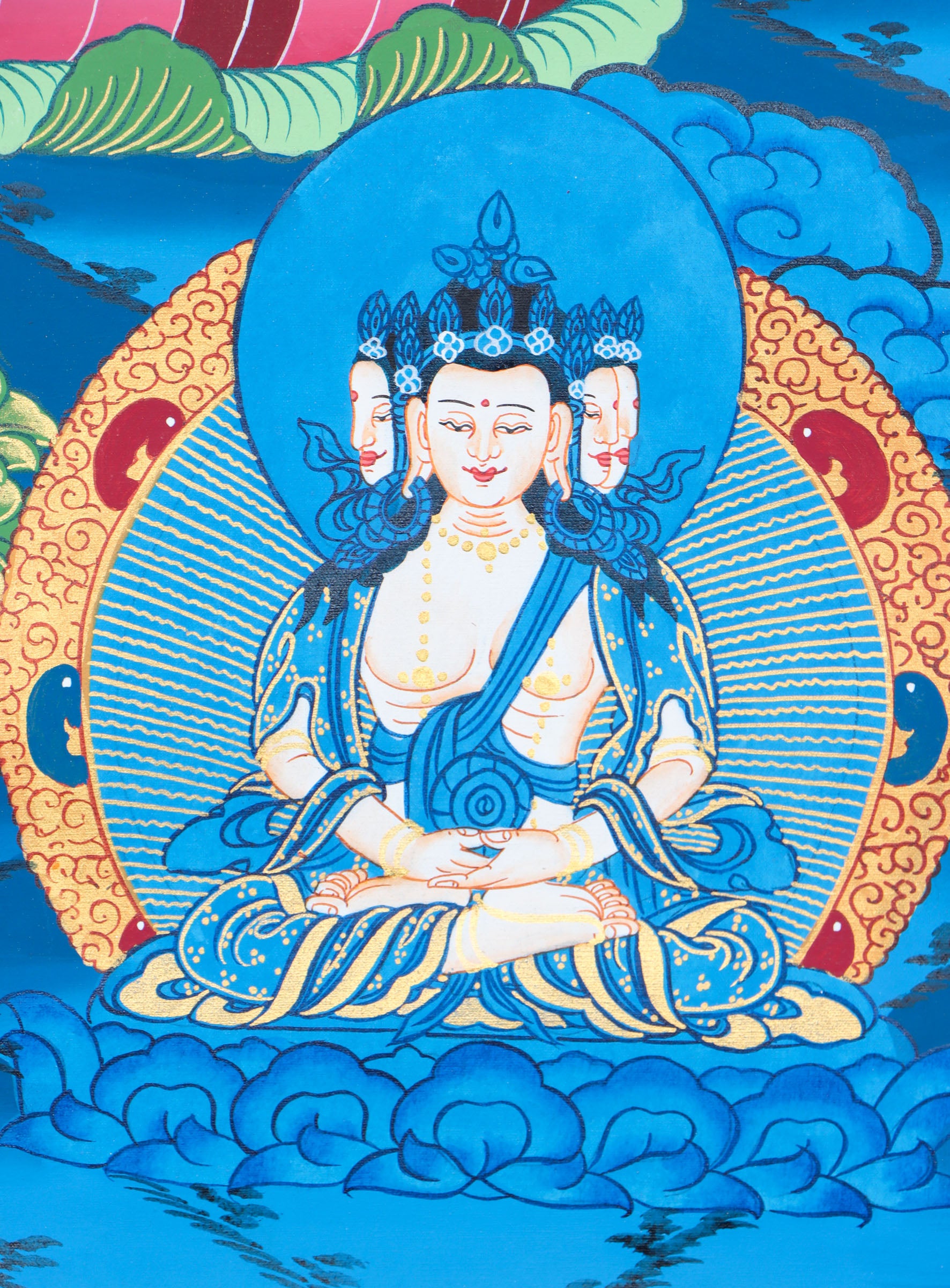 Manjushri Thangka for wall decor and meditation.