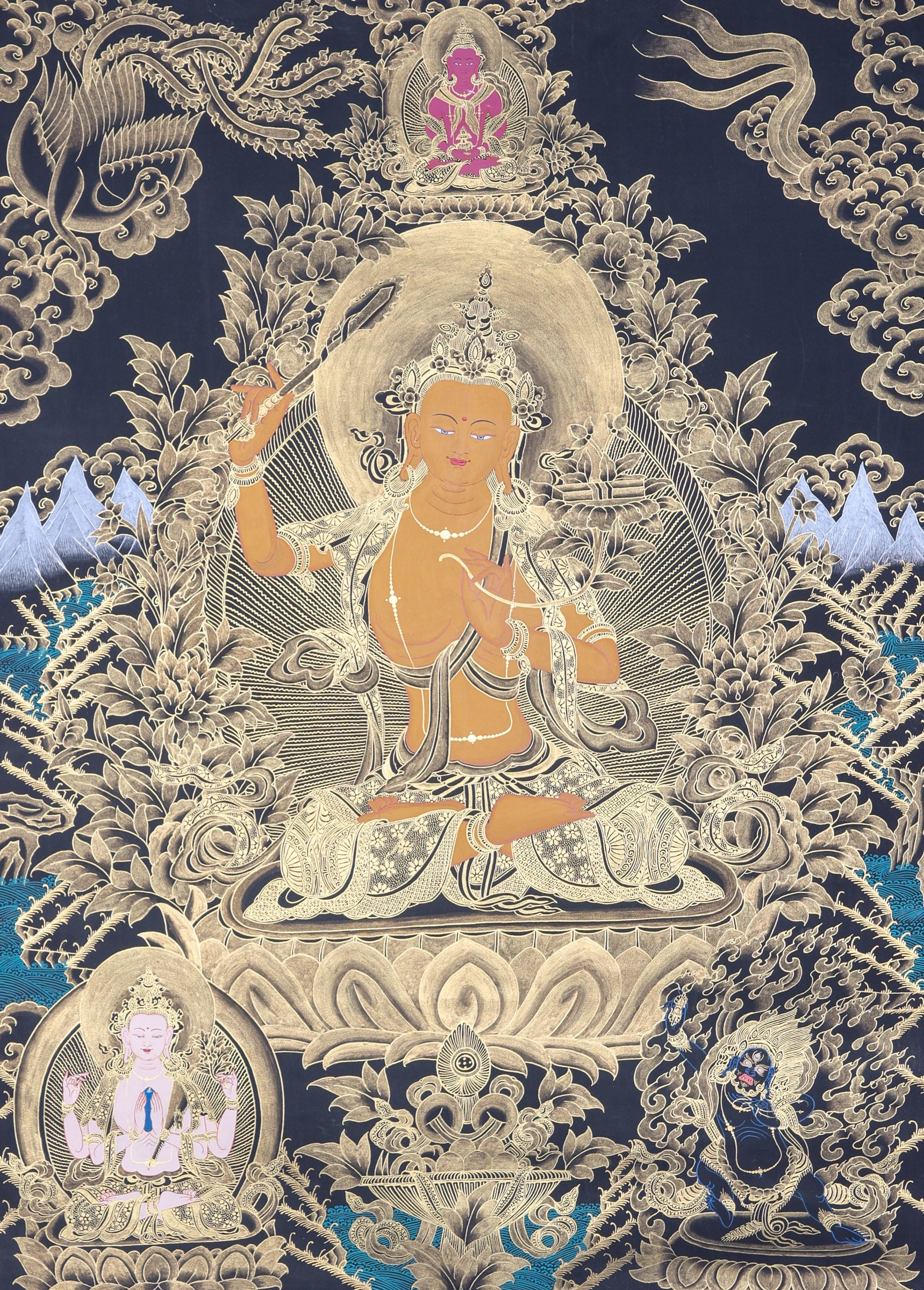 Manjushri Thangka Painting for wisdom.