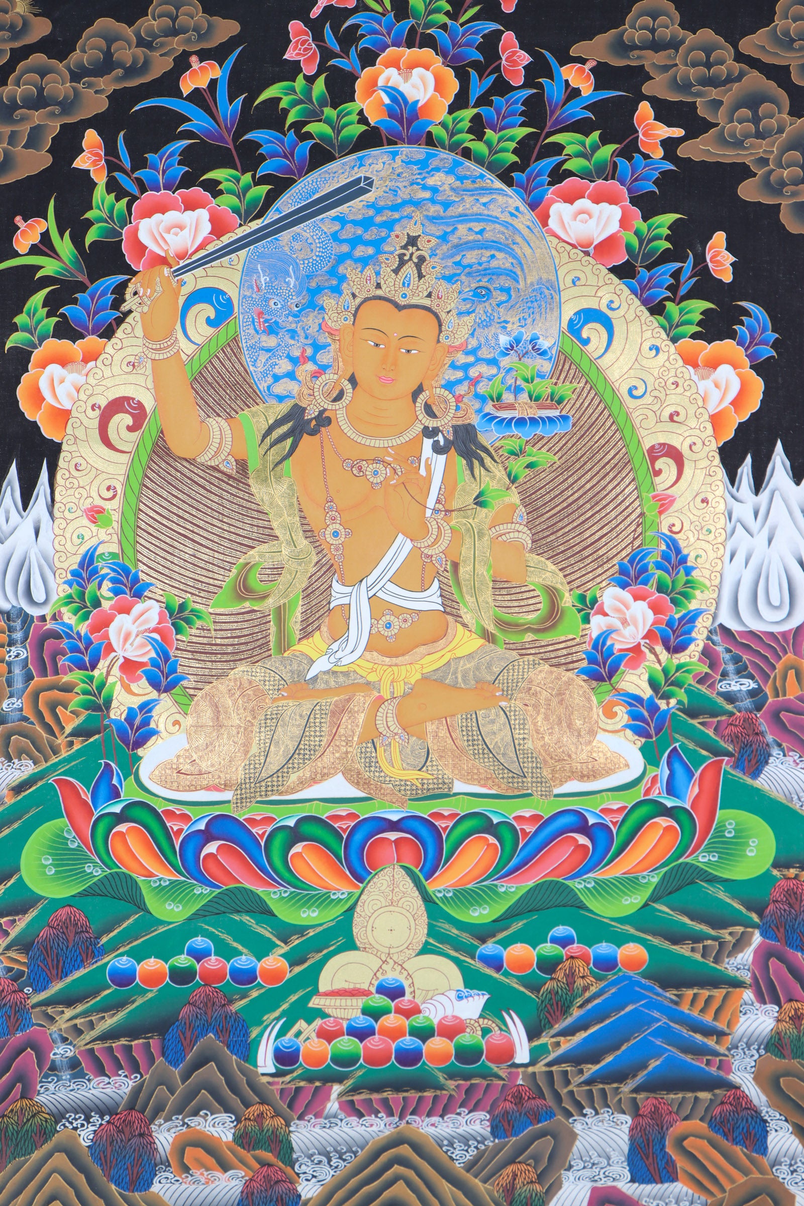 Manjushri Thangka Painting for spirituality.