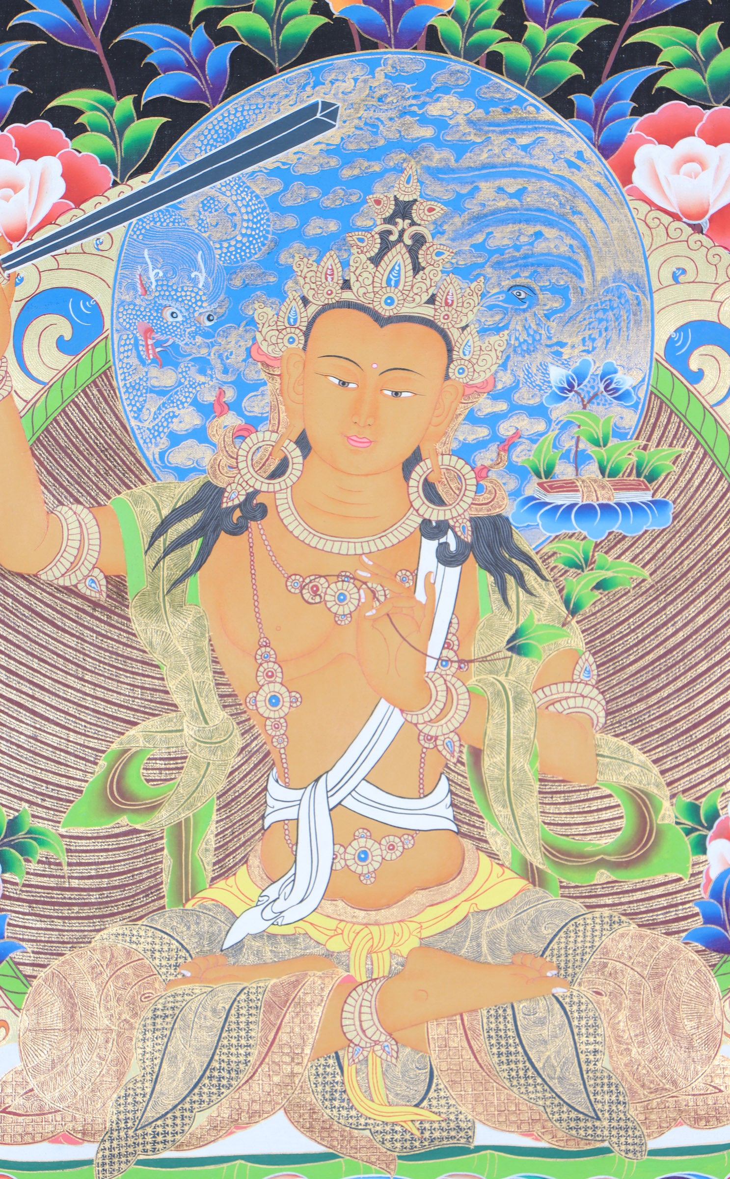 Manjushri Thangka Painting for spirituality.