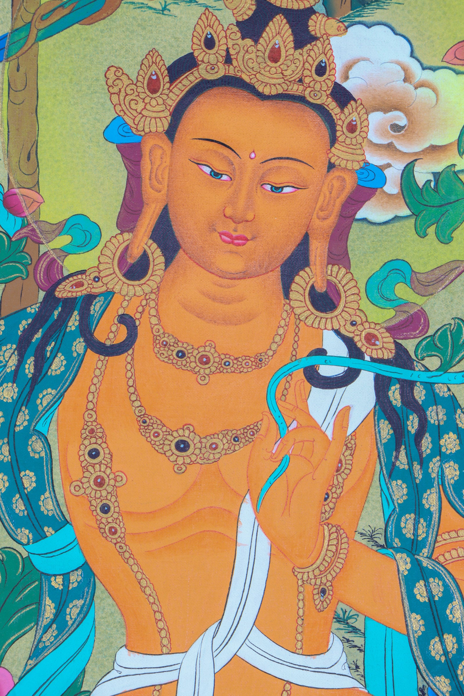 Manjushri Thangka Painting for spiritual progression.
