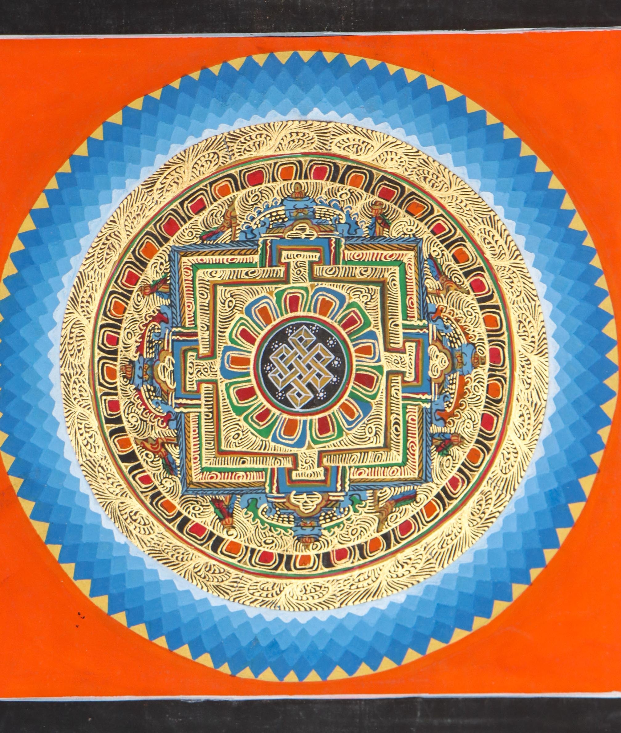 Cosmos Mandala  Thangka hand painted by the skilled artisans .