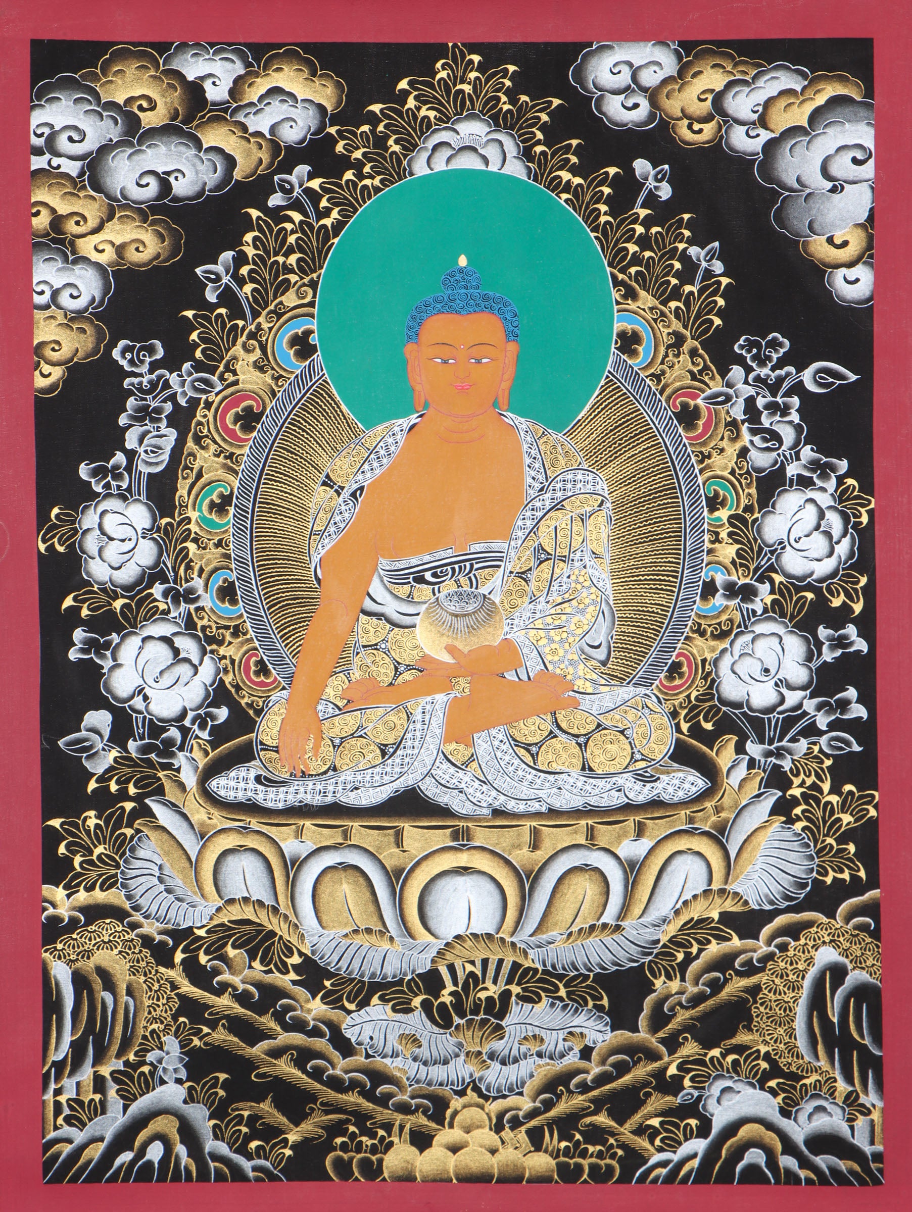 Shakyamuni Buddha Thangka for wall decor and meditation.