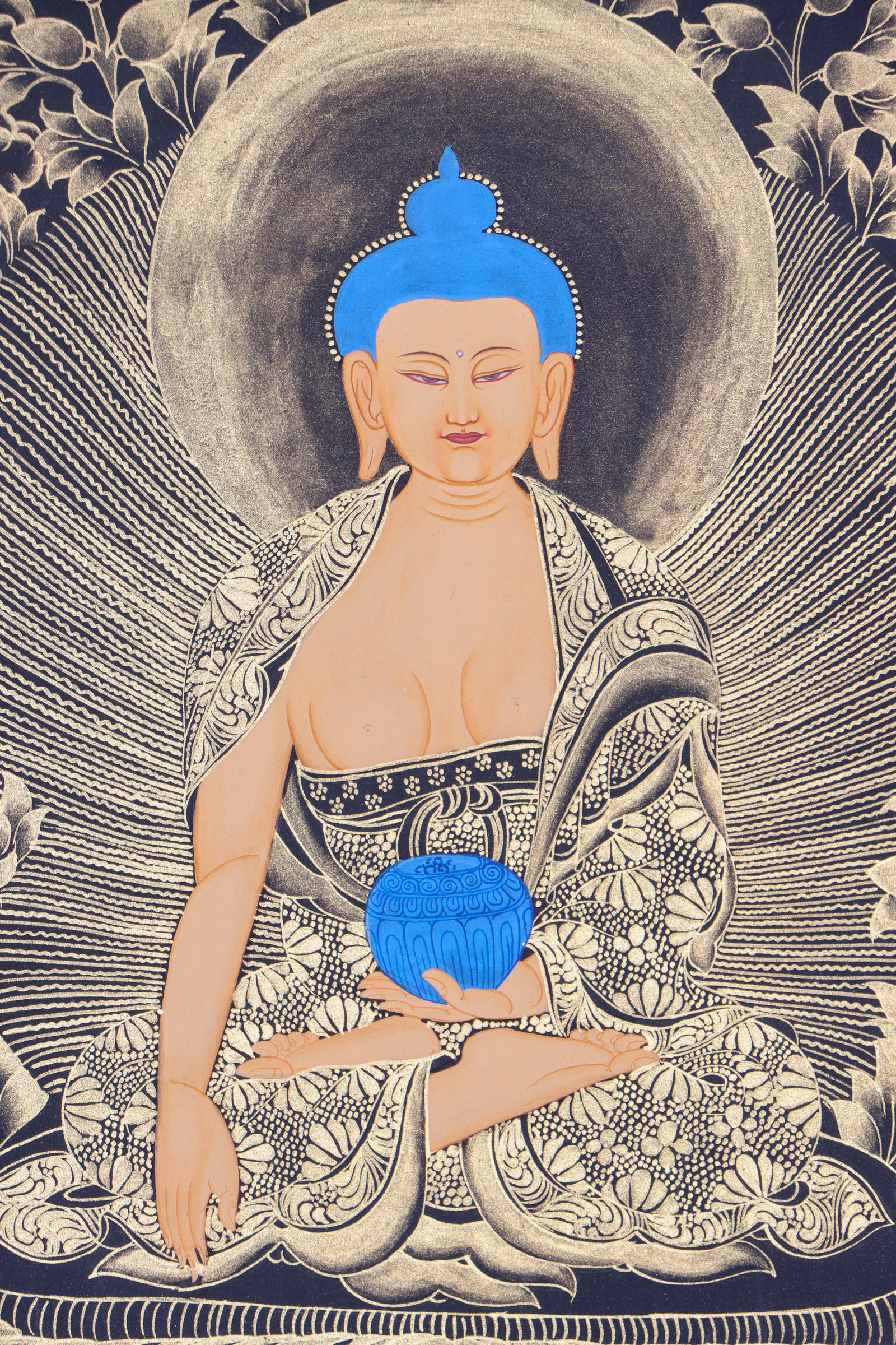 Shakyamuni Buddha Thangka Painting for meditation and reflective activities.