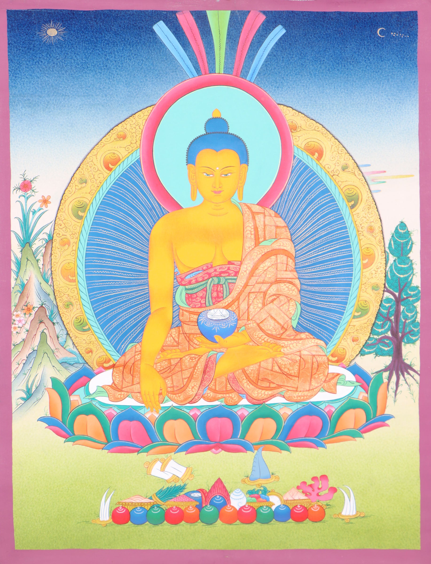 Shakyamuni Buddha Thangka for meditation.