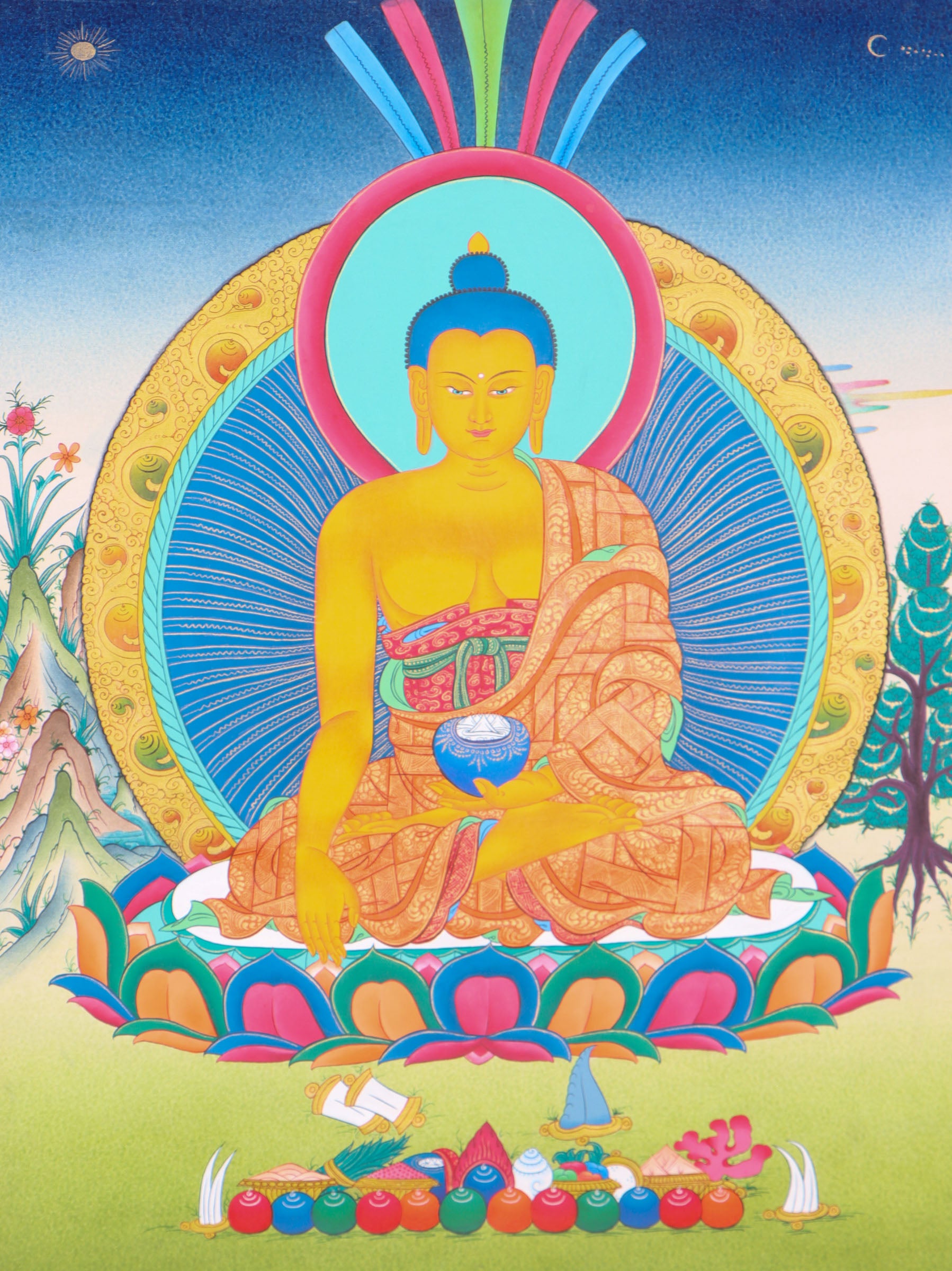 Shakyamuni Buddha Thangka for meditation.