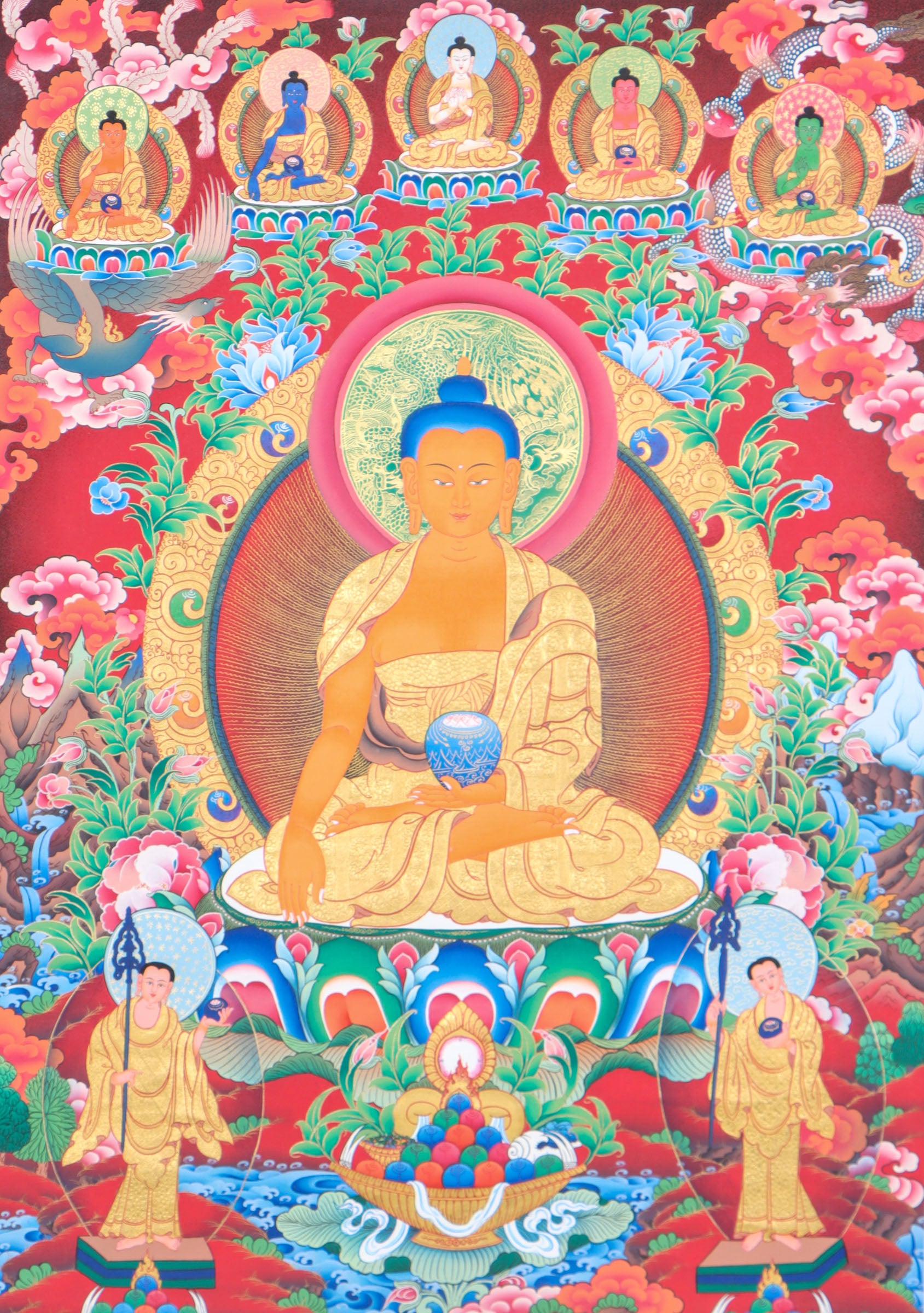 Shakyamuni Buddha Thangka Painting for buddhist teaching.