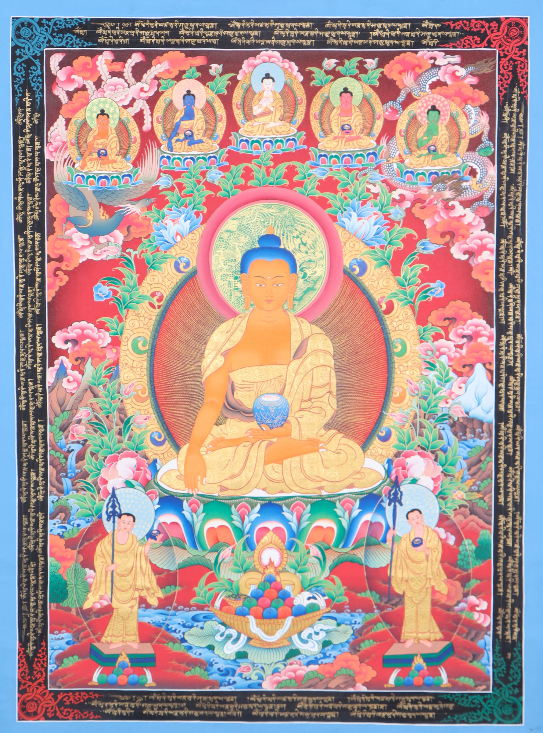 Shakyamuni Buddha Thangka Painting for buddhist teaching.