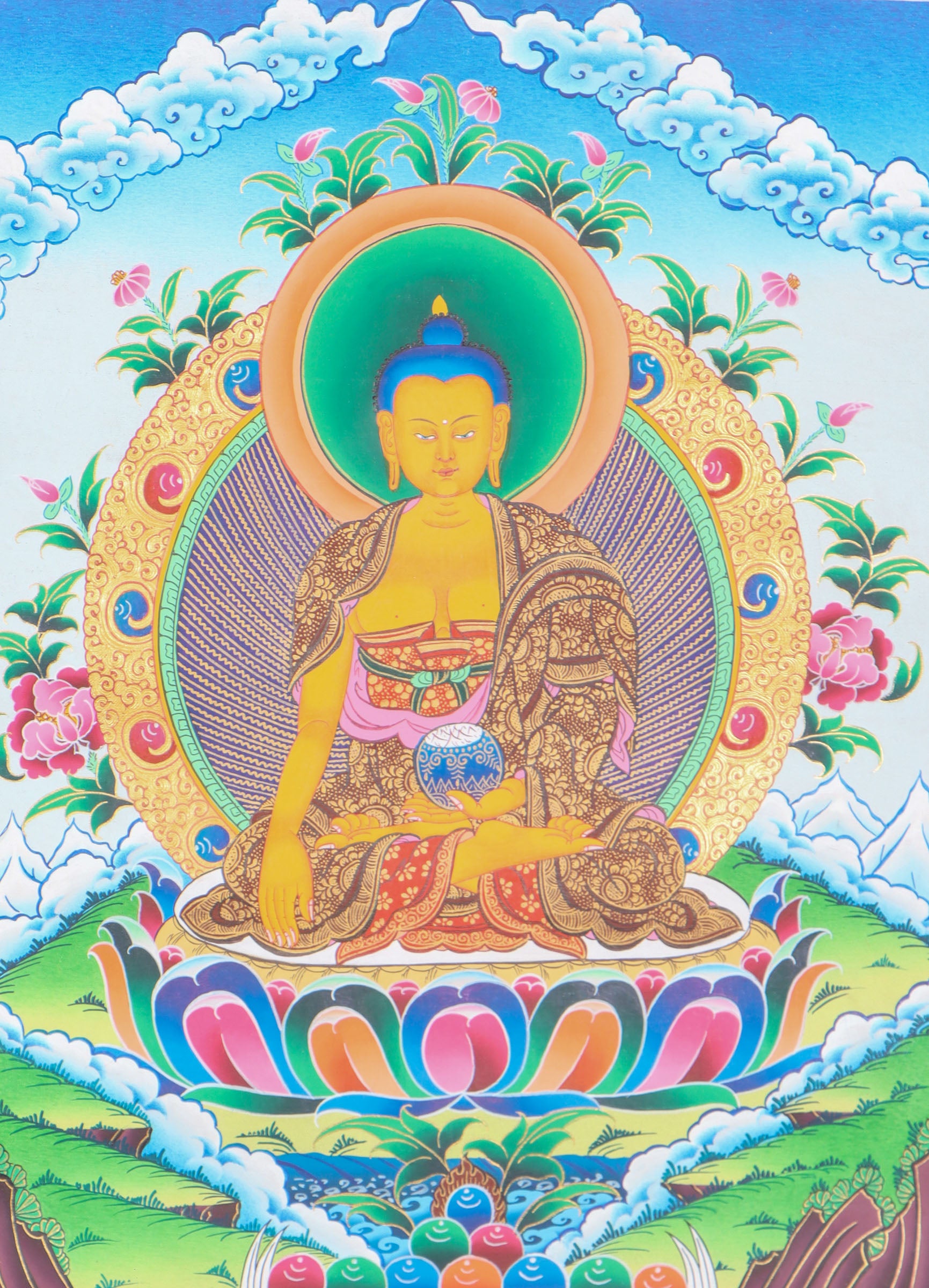 Shakyamuni Buddha Thangka Painting - Handpainted Art