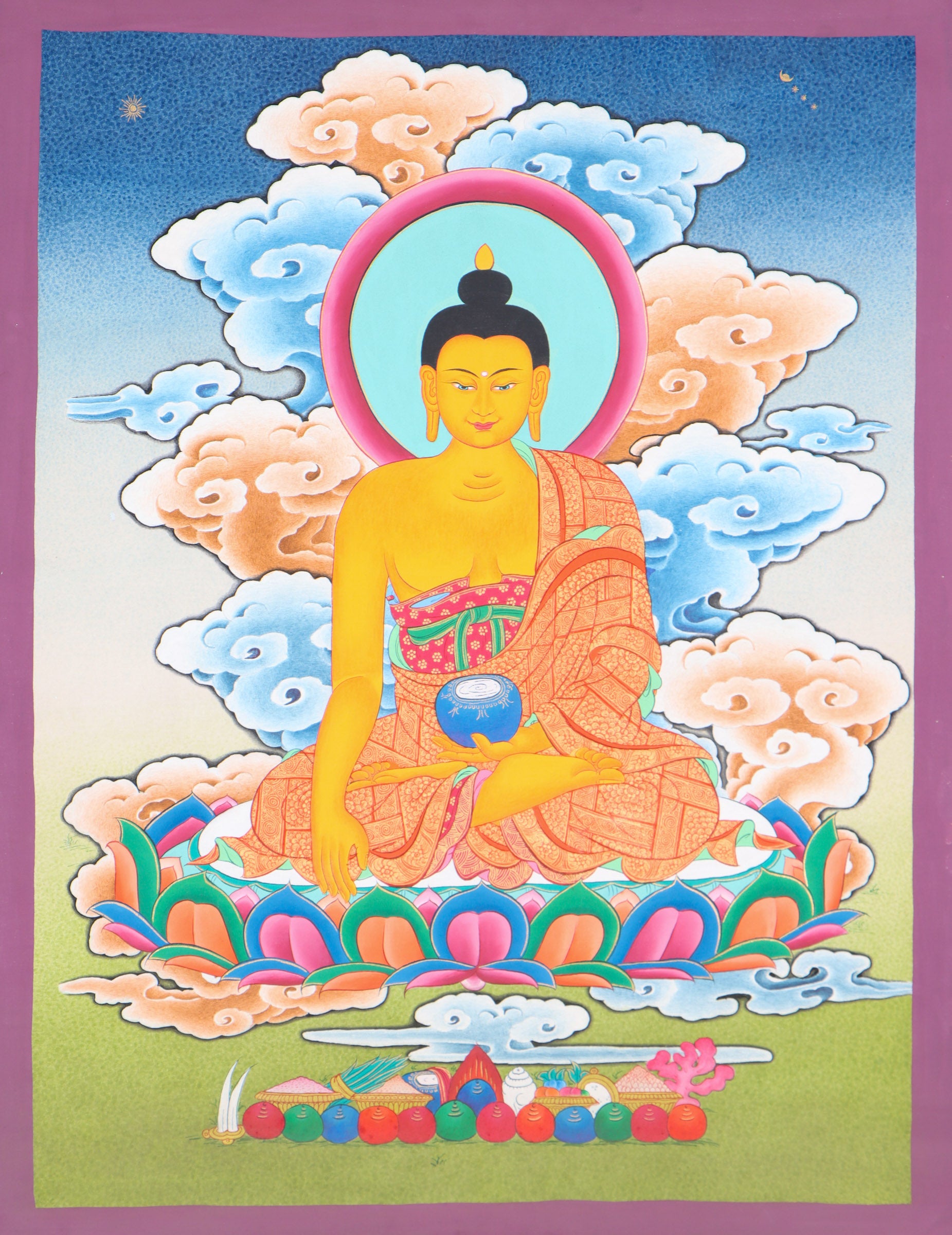 Shakyamuni Buddha Thangka Painting for enlightment.