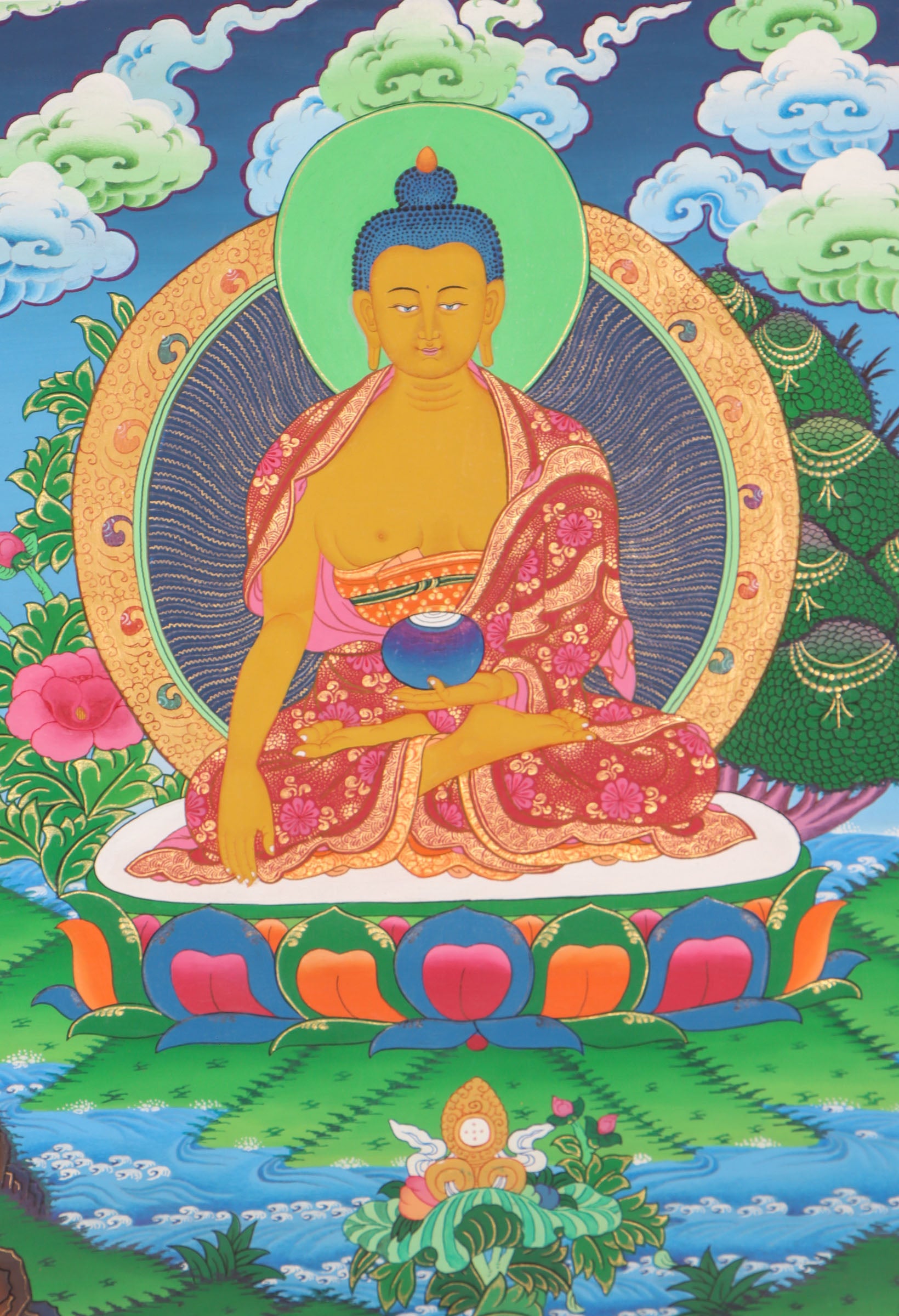 Shakyamuni Buddha Thangka Painting for enlightment.