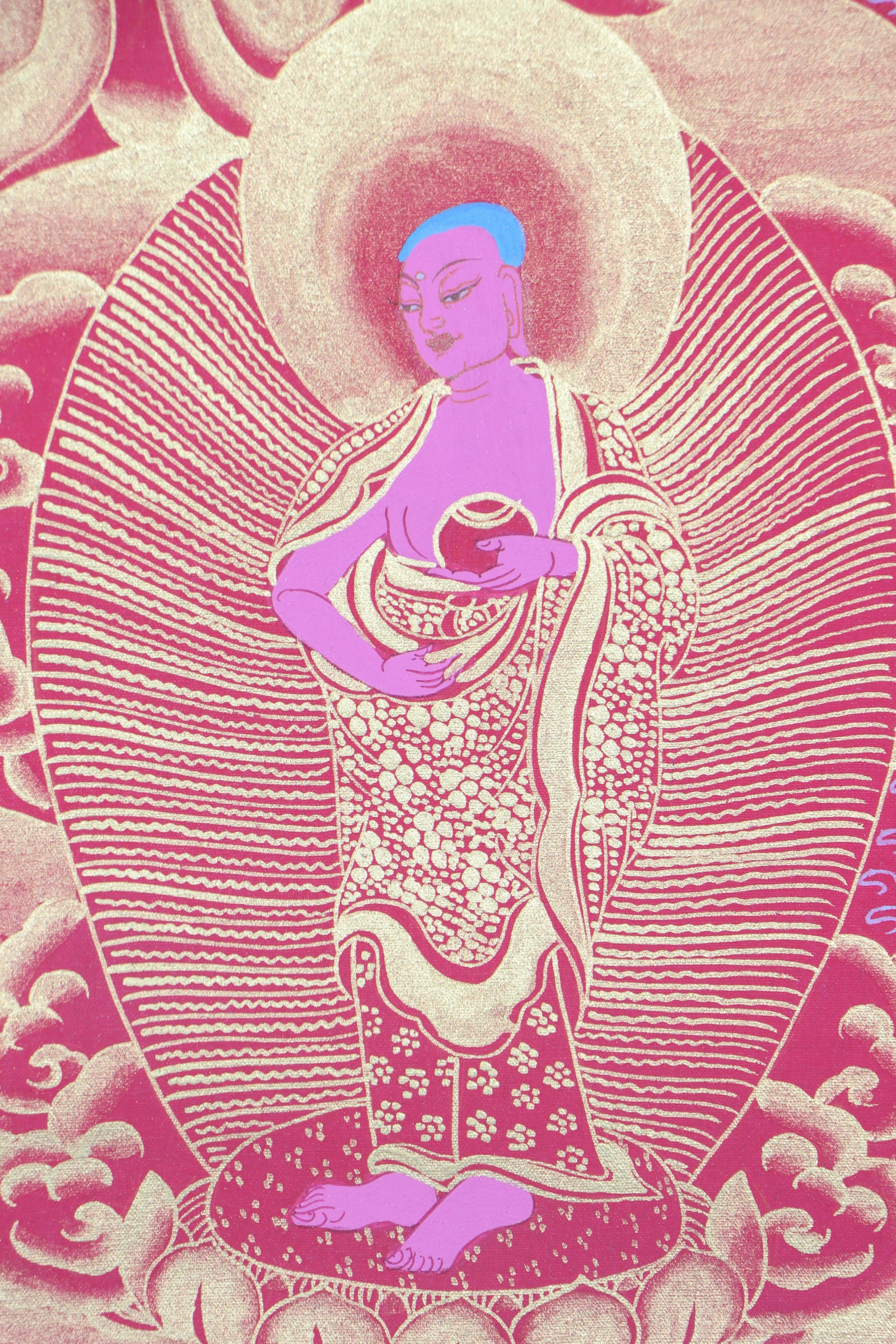 Shakyamuni Buddha Thangka Painting for prayer and devotion.