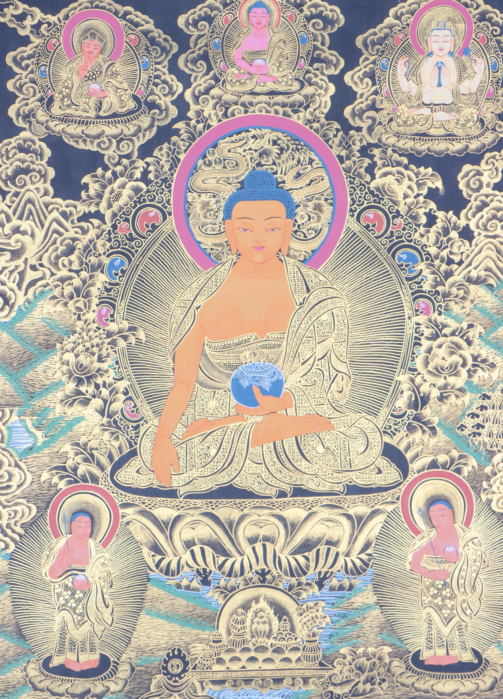 Shakyamuni Buddha Thangka Painting - Handpainted Art