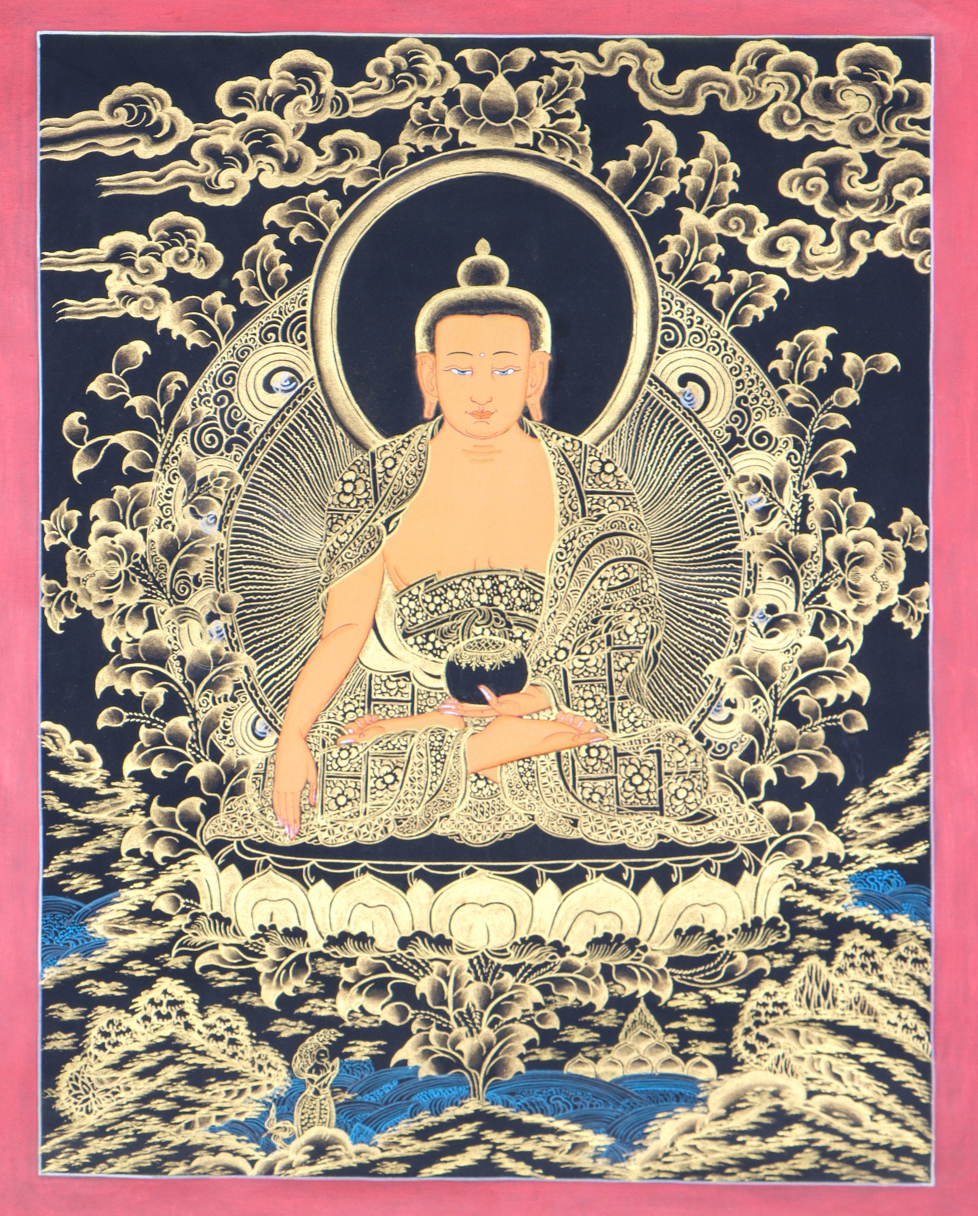 Shakyamuni Buddha Thangka Painting for peace and enlightenment.