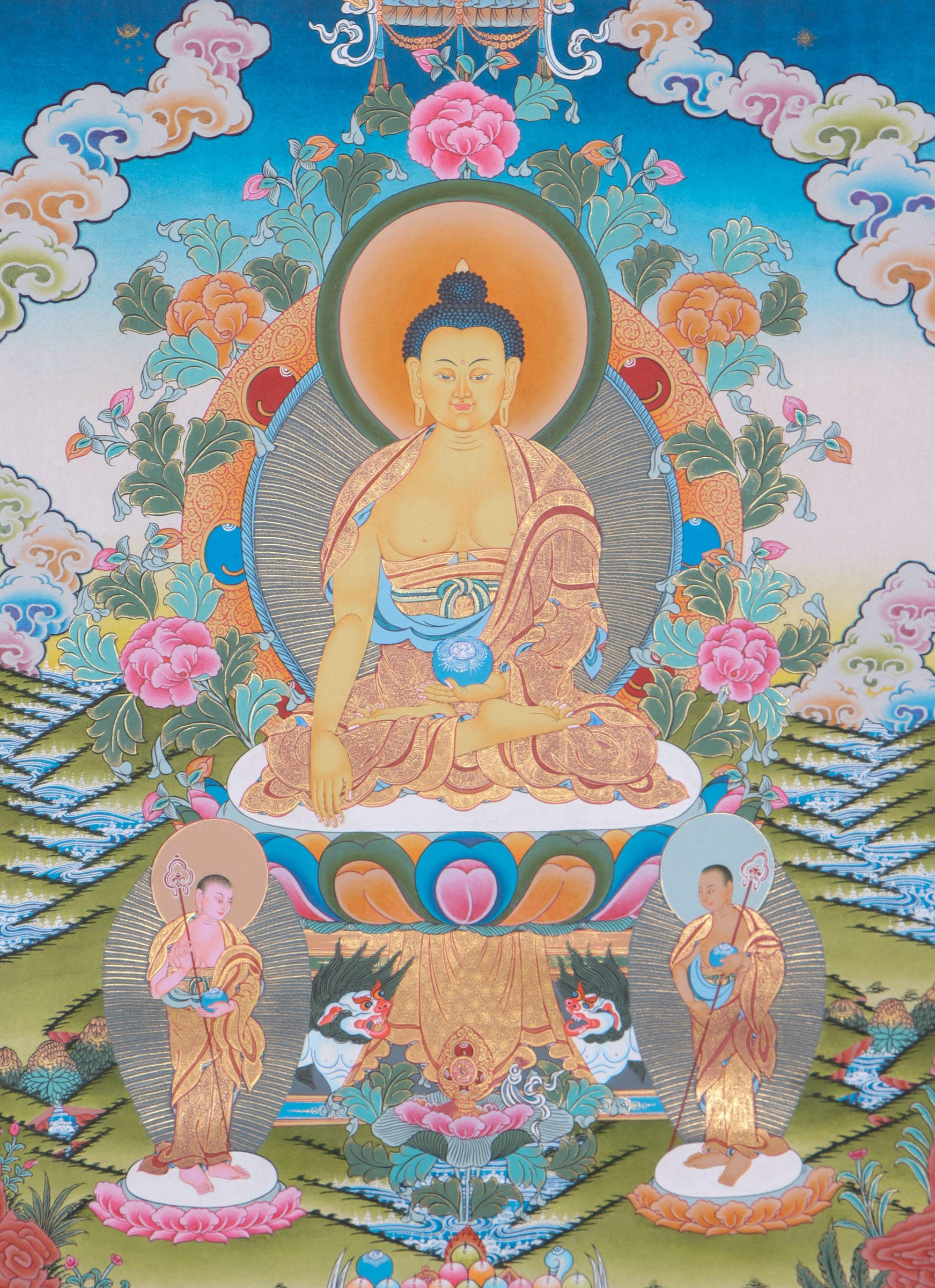 Shakyamuni Buddha Thangka Painting for meditation.