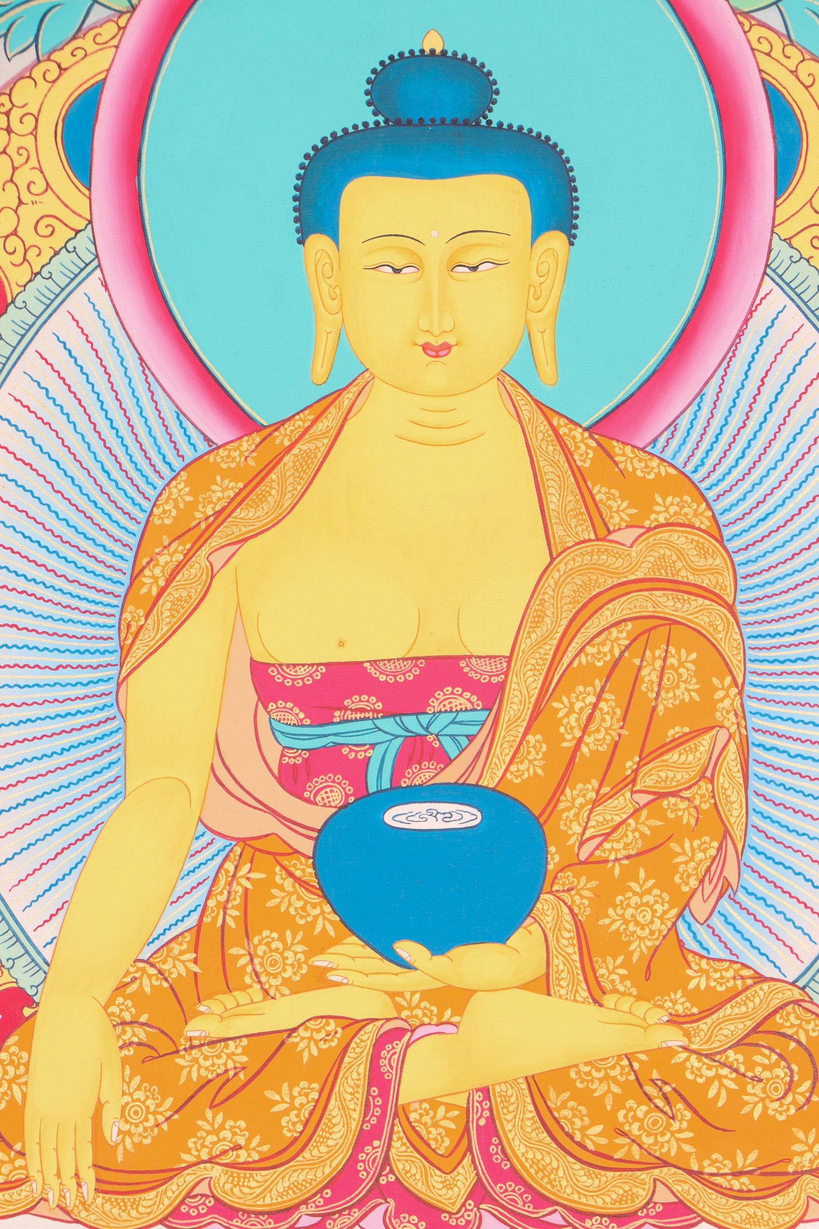 Shakyamuni Buddha Thangka Painting for wall decor.