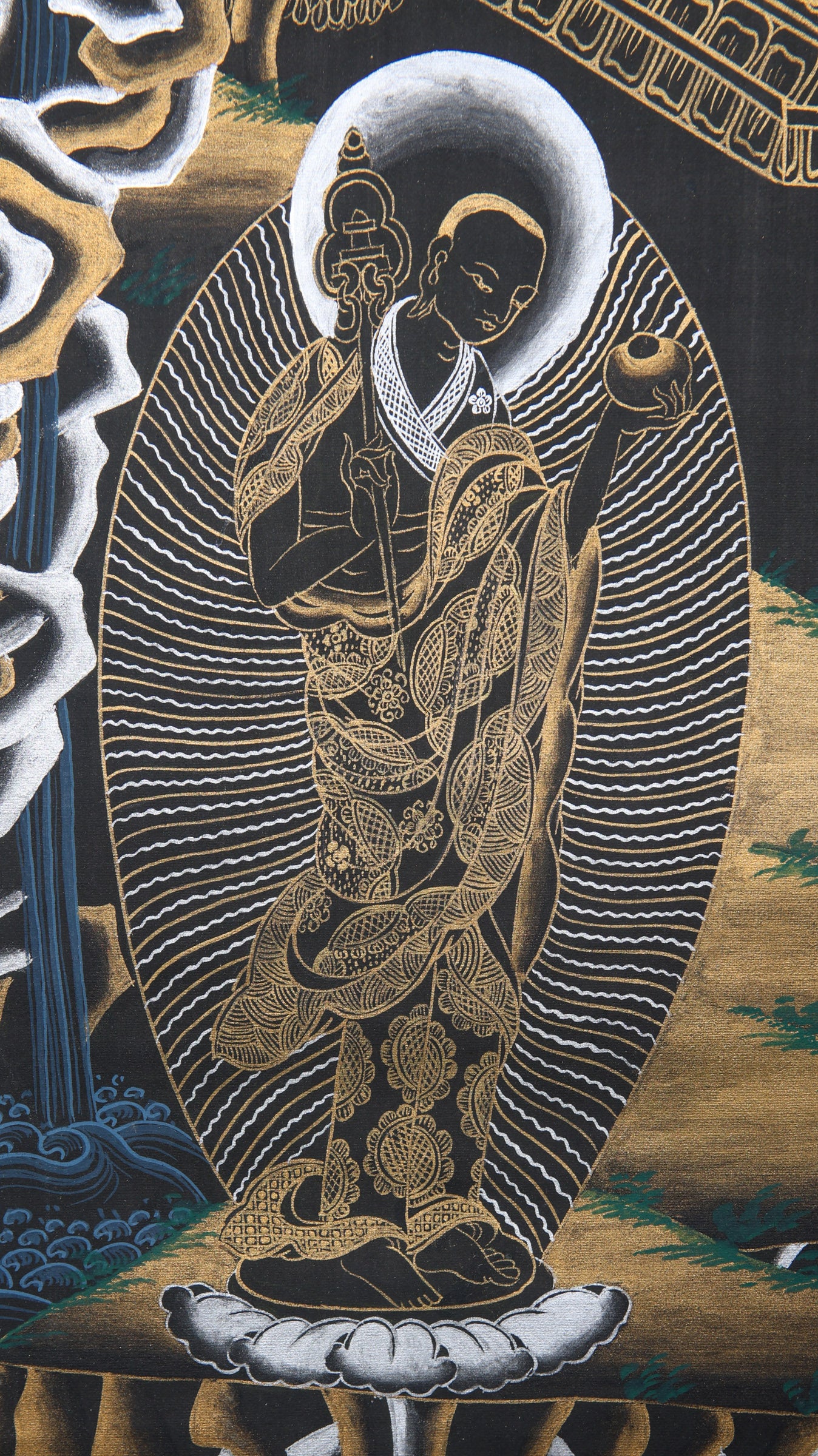 Shakyamuni Buddha Thangka Painting made on cotton canvas.