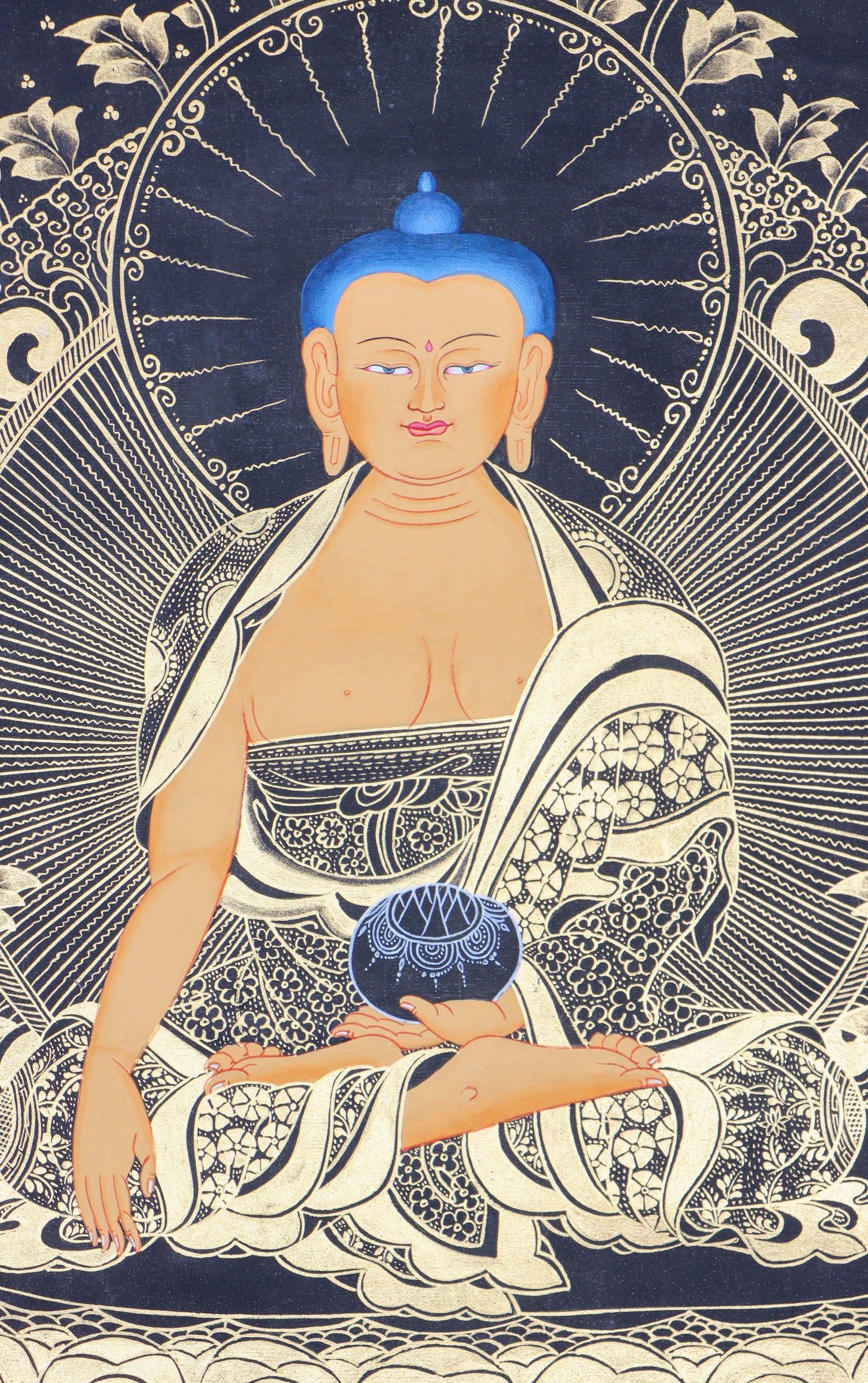 Shakyamuni Buddha Thangka Painting for wall hanging decor.