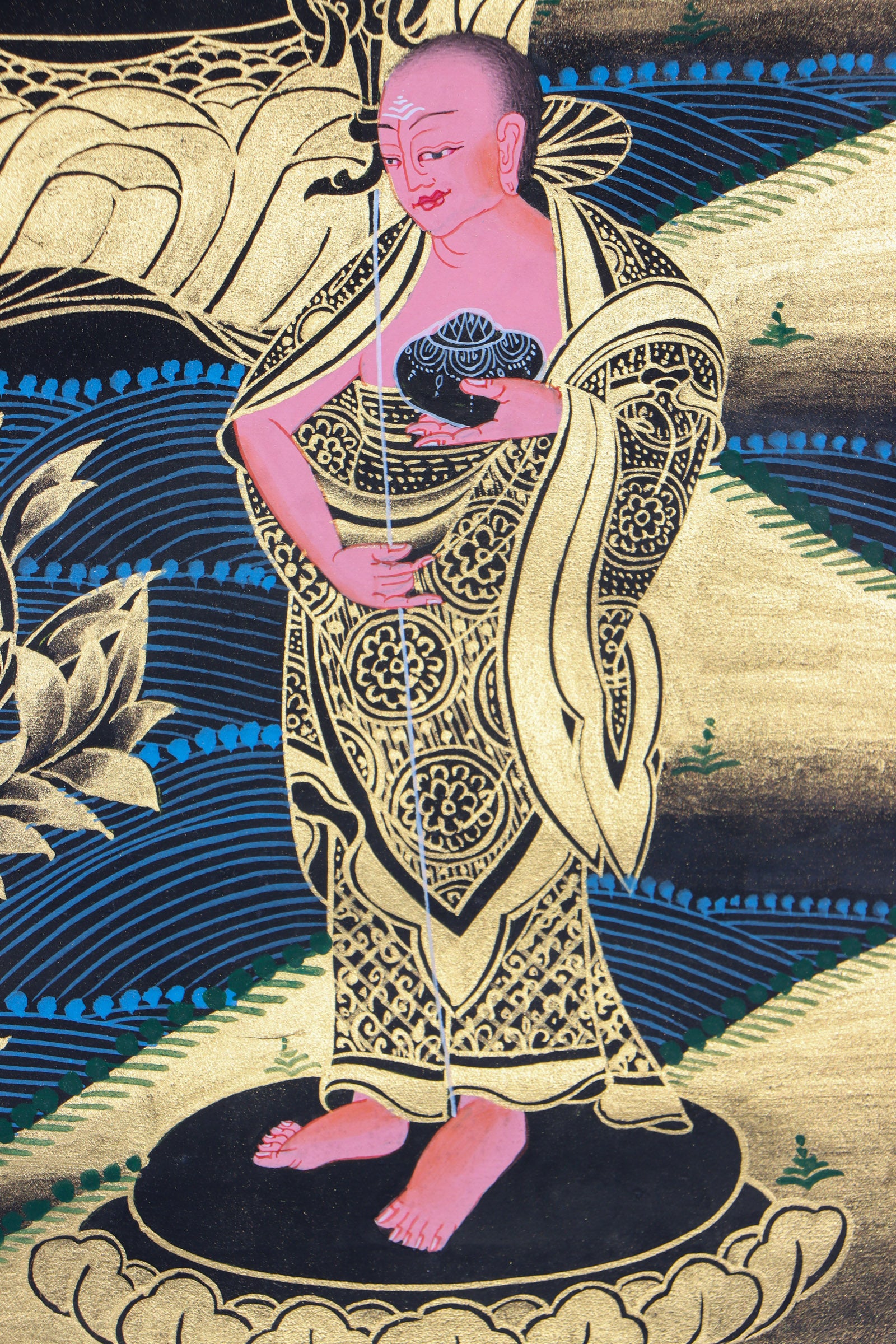 Shakyamuni Buddha Thangka Painting for wall hanging decor.