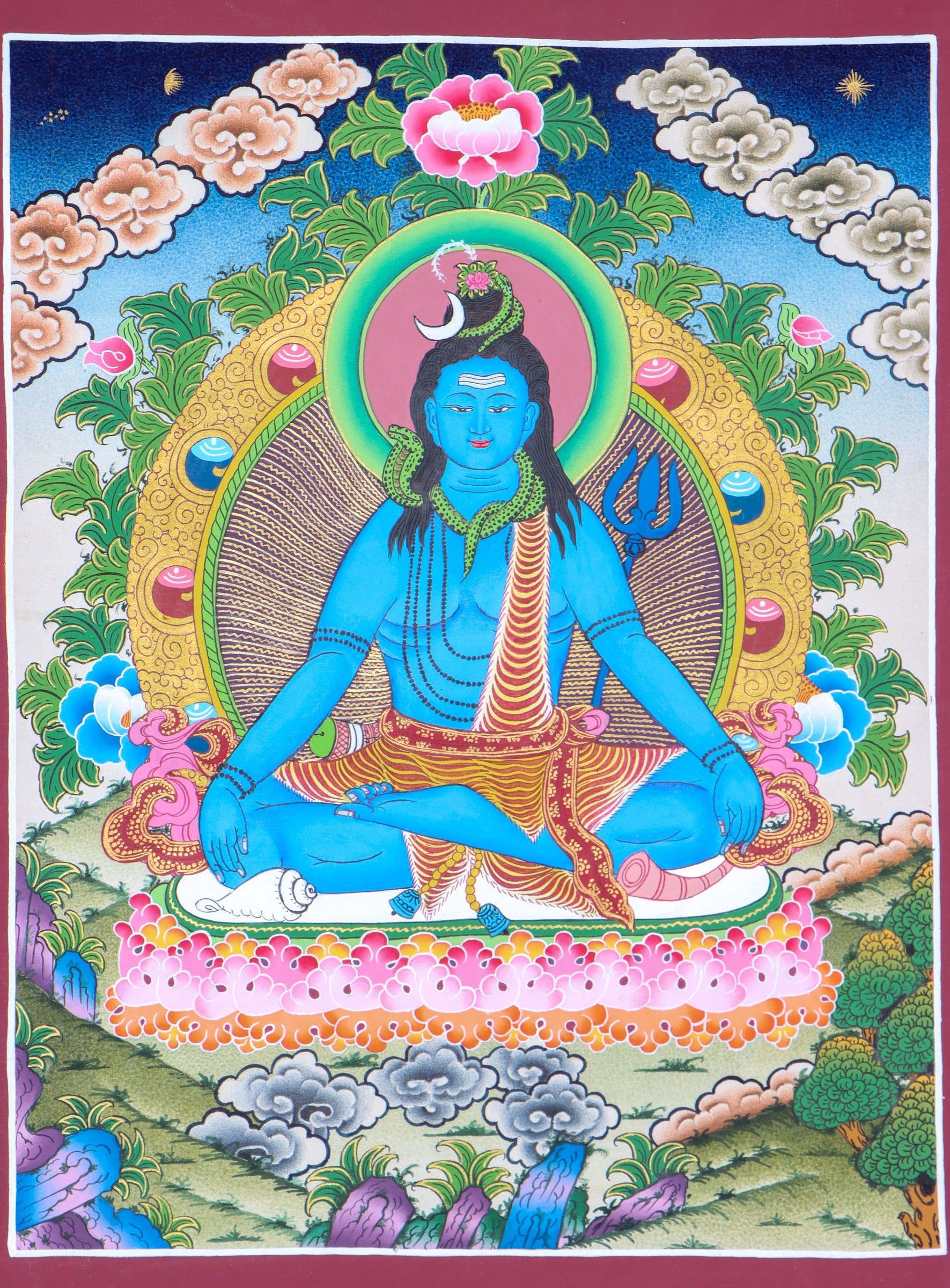 Shiva Thangka for prayer and devotion.