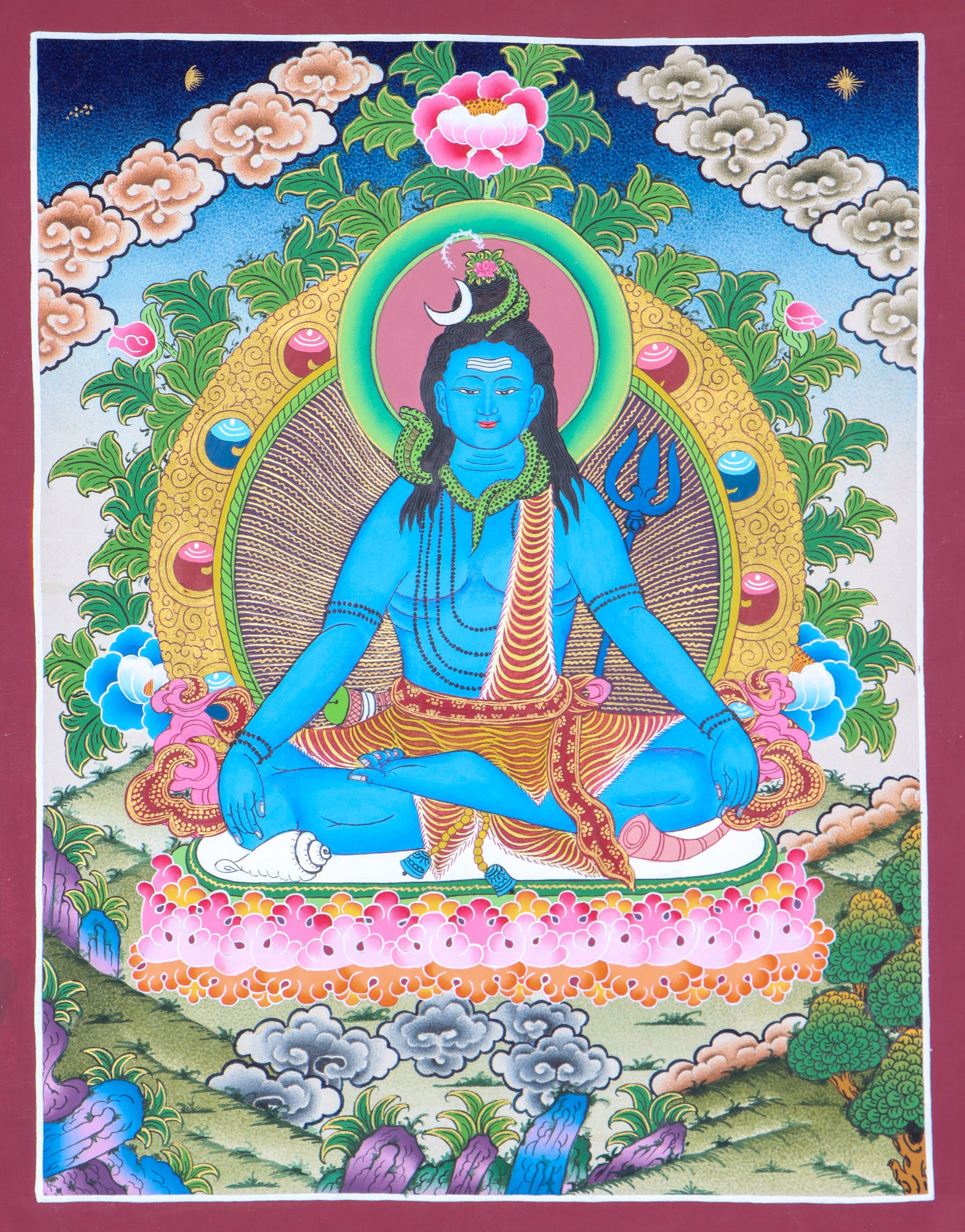 Shiva Thangka for prayer and devotion.