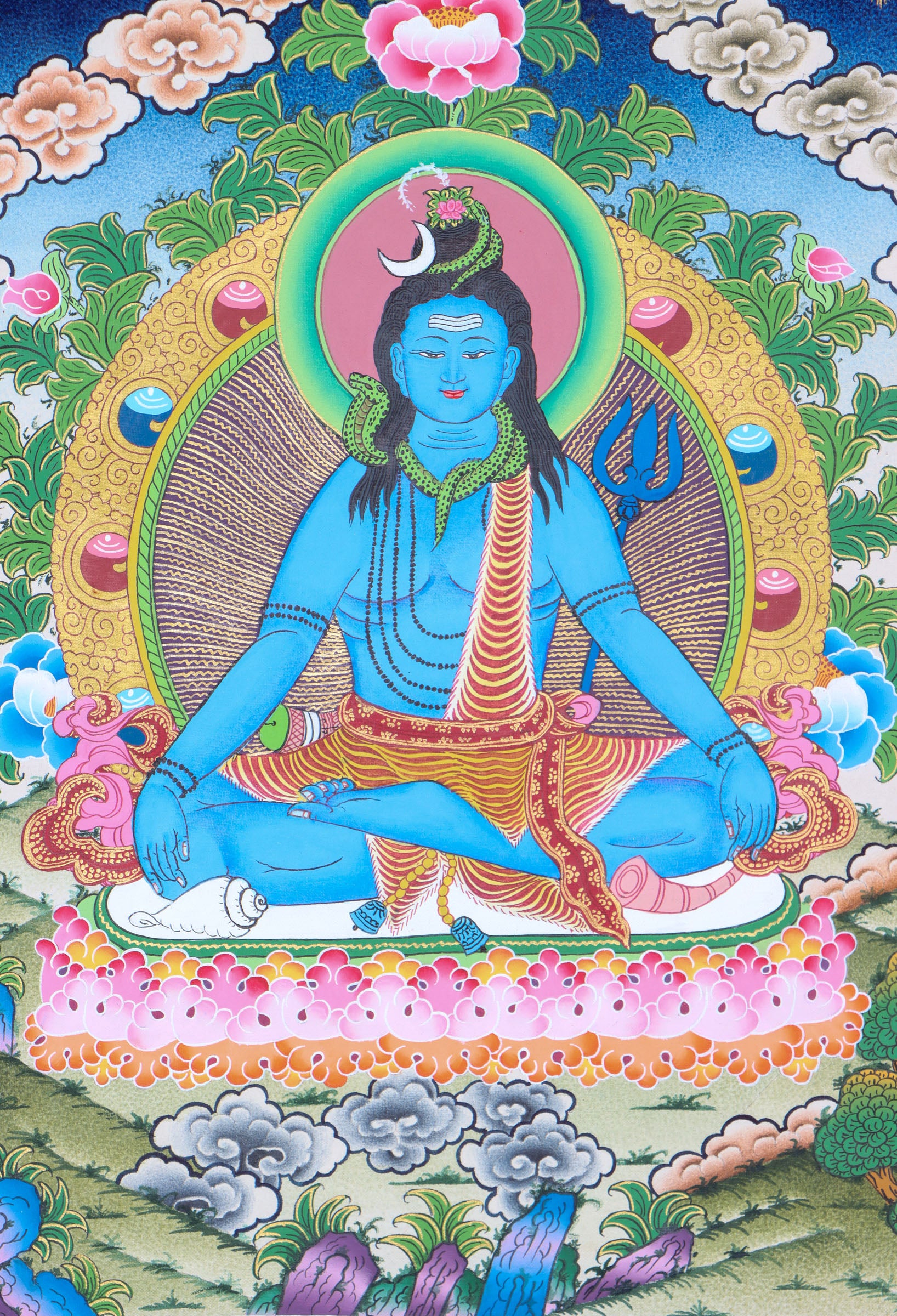 Shiva Thangka for prayer and devotion.