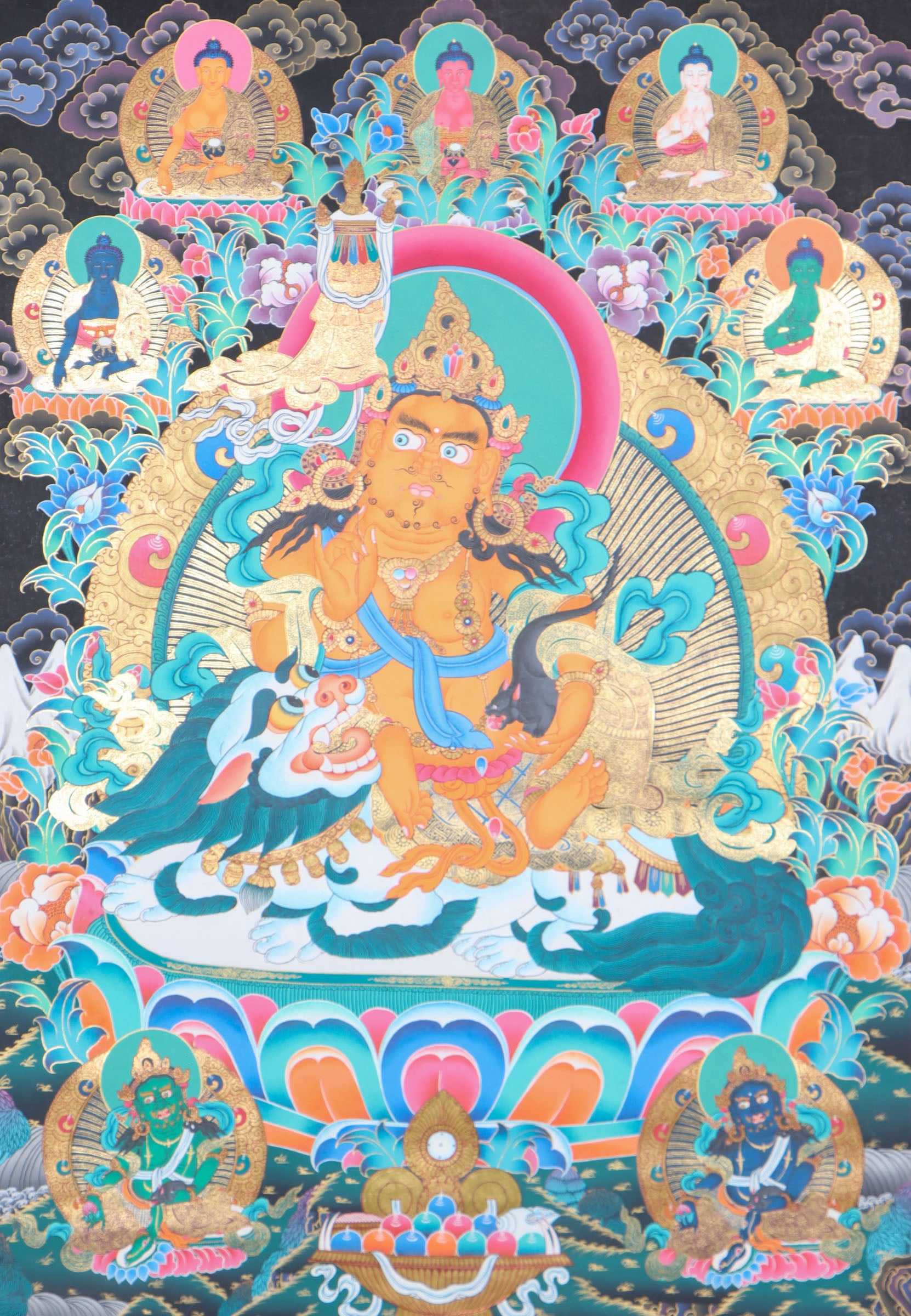 Zambala Thangka Painting for wealth and prosperity.