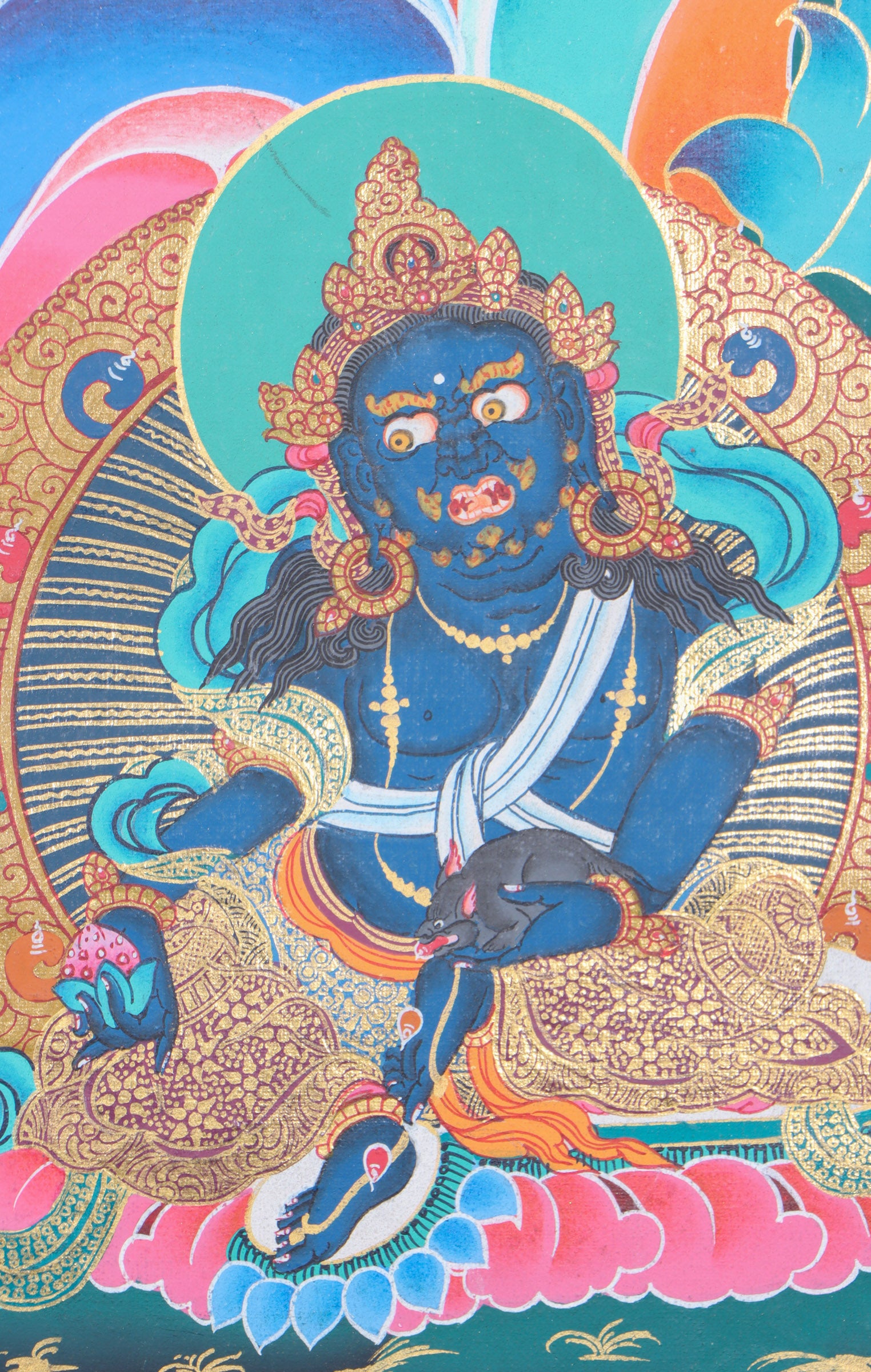 Singha Zambala Thangka Painting - Lucky Thanka