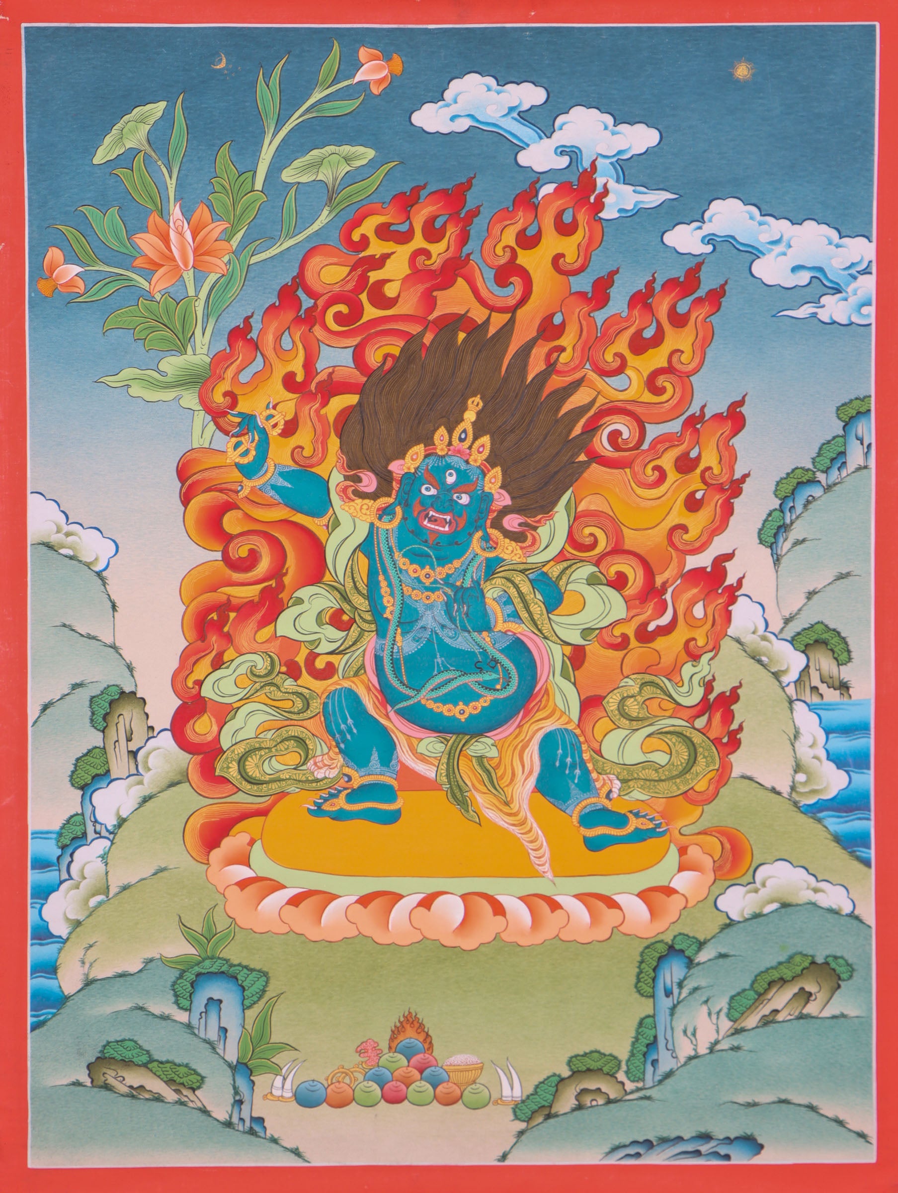 Vajrapani Thangka Painting for wall decor.