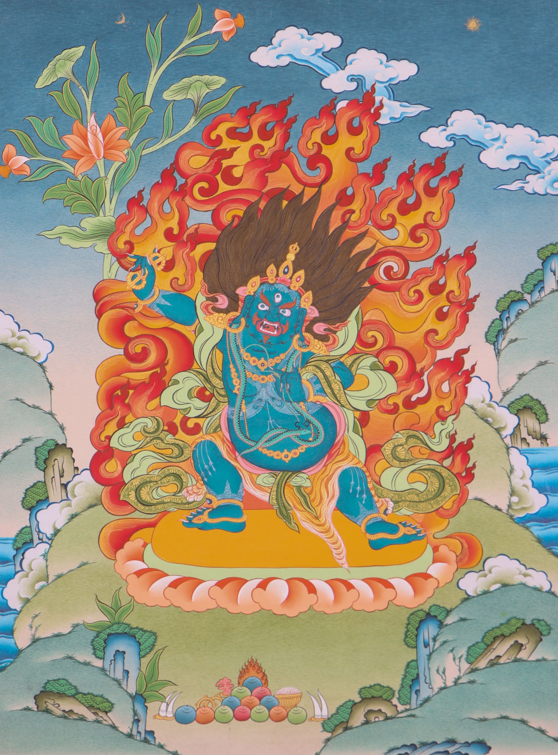 Vajrapani Thangka Painting for wall decor.