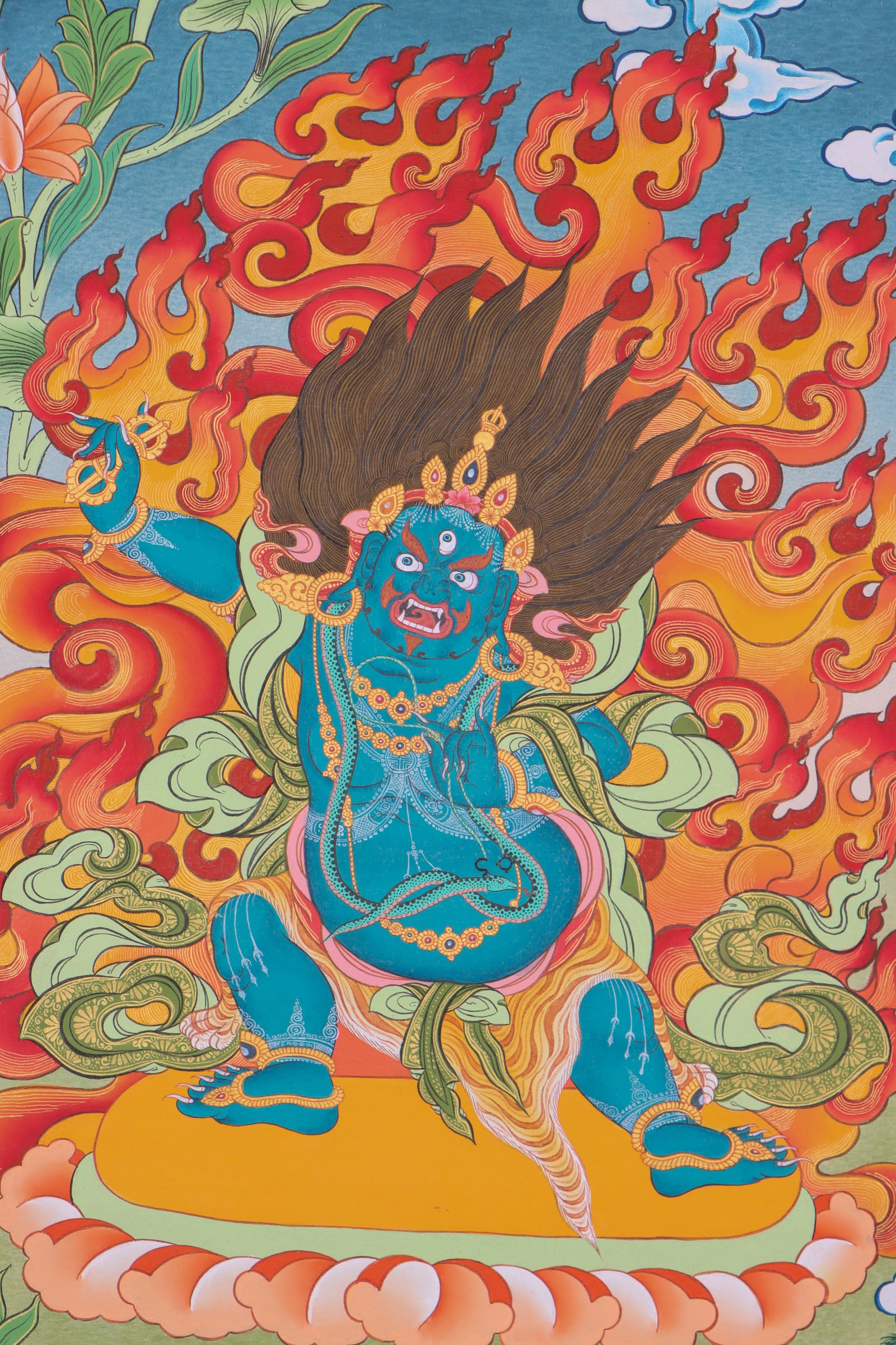 Vajrapani Thangka Painting for wall decor.