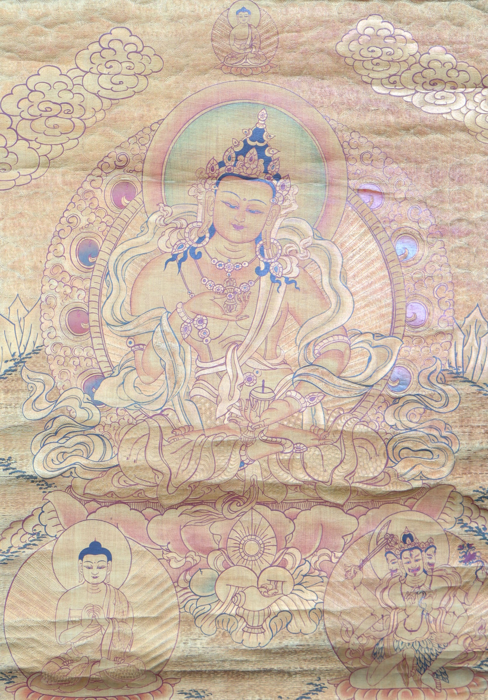 Antique Vajrasattva Thangka Painting for spiritual practices.