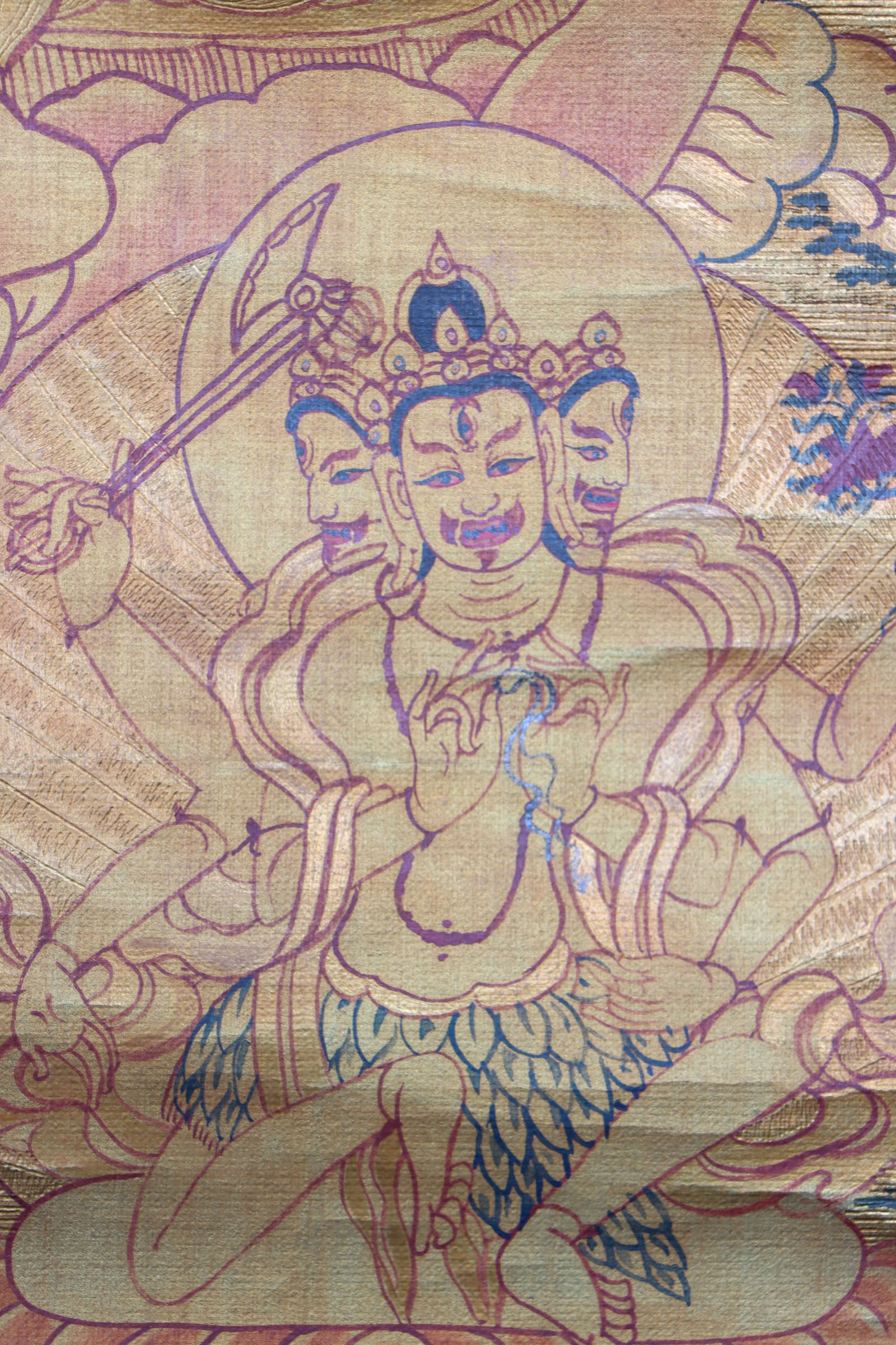 Antique Vajrasattva Thangka Painting for spiritual practices.